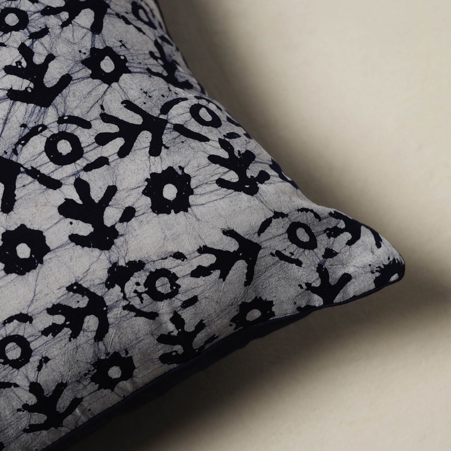 Hand Block Batik Print Cushion Cover (16 x 16 in) 44