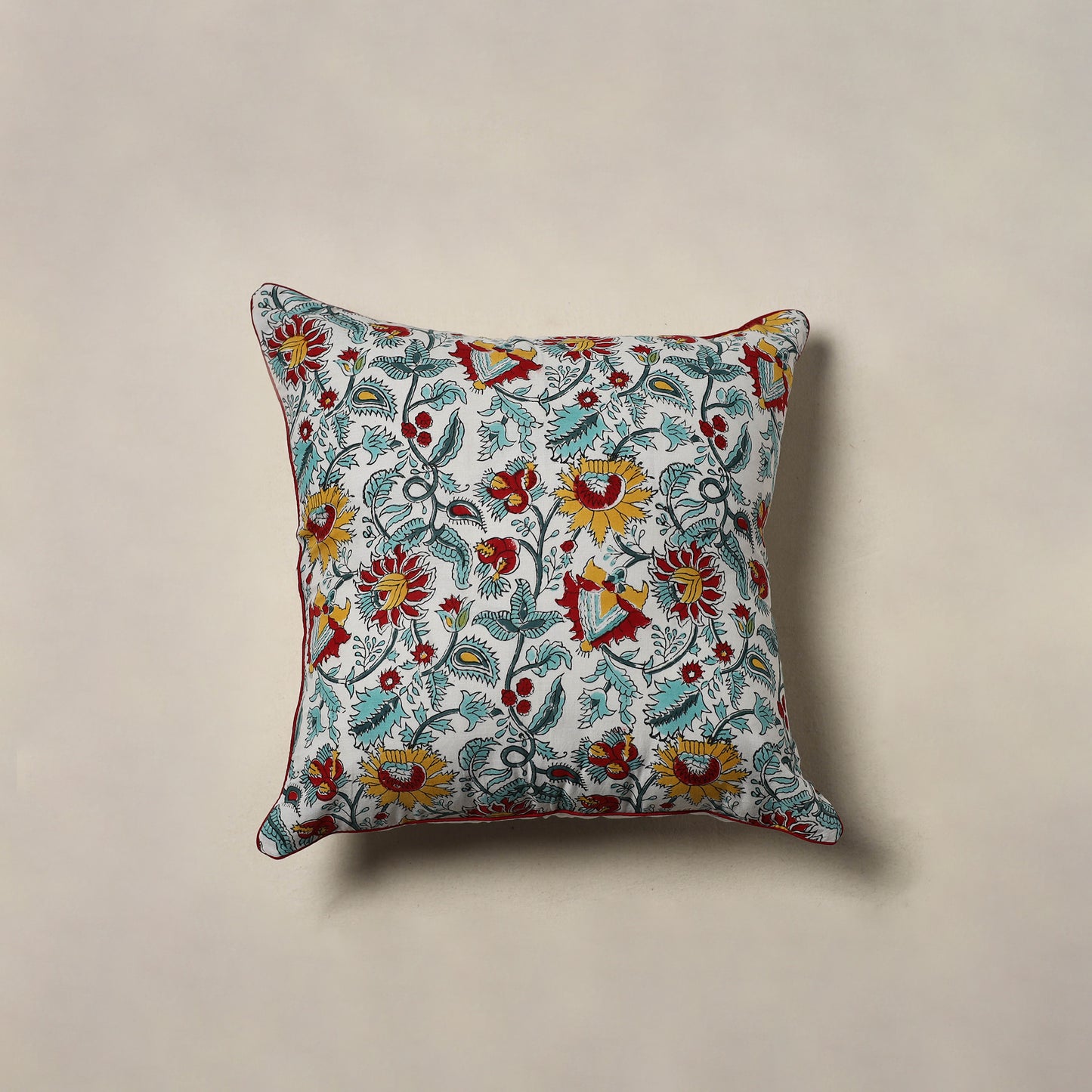Sanganeri Hand Block Print Cushion Cover (16 x 16 in) 46