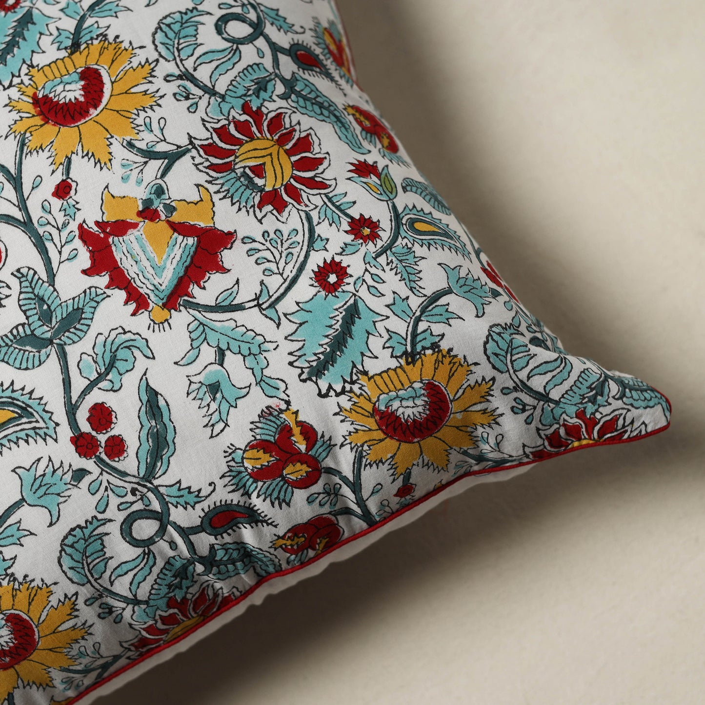 Sanganeri Hand Block Print Cushion Cover (16 x 16 in) 46