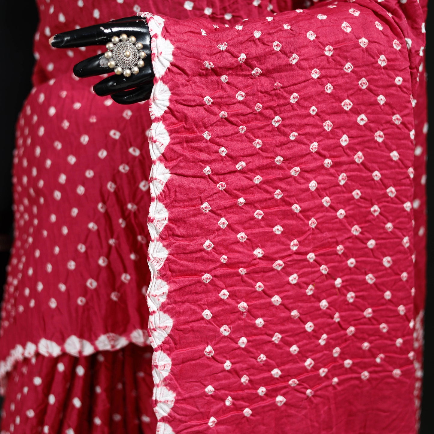 Kutch Bandhani Tie-Dye Cotton Saree 24