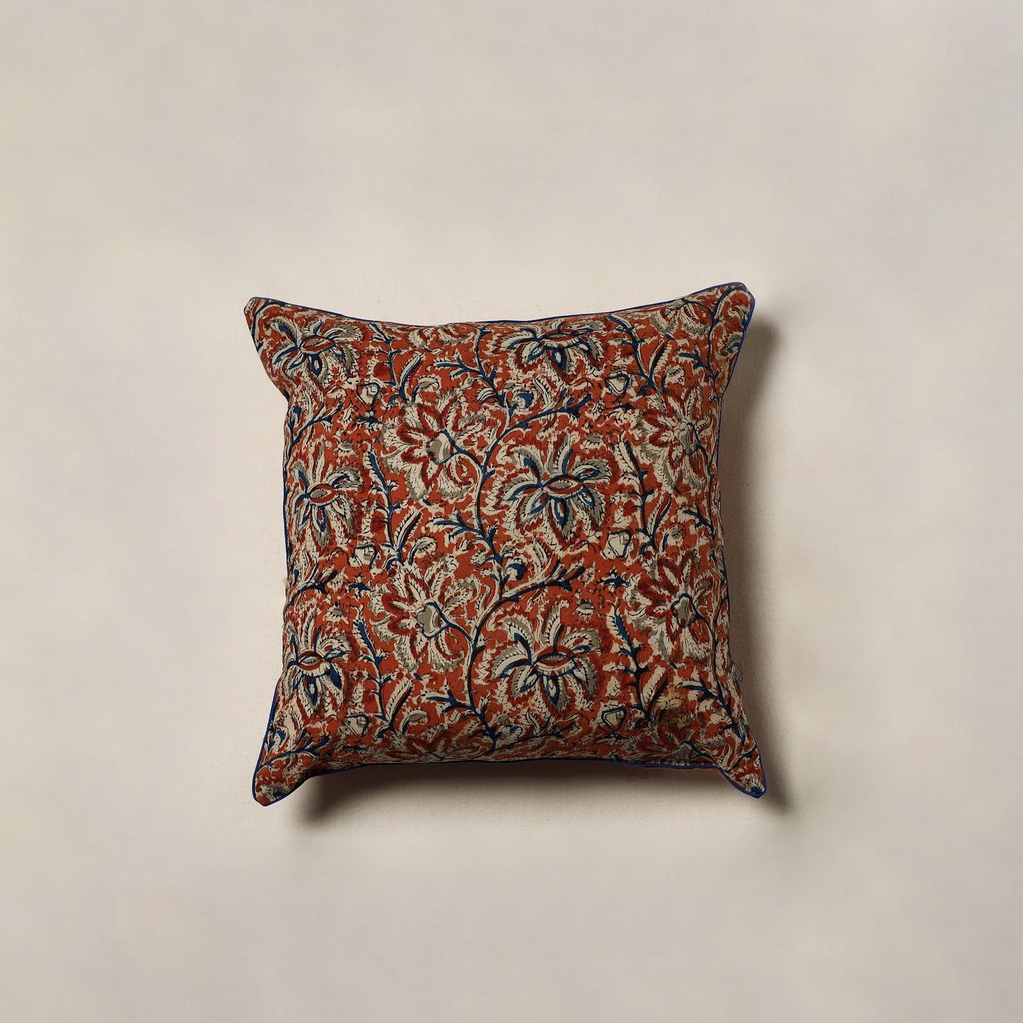 Kalamkari Hand Block Print Cushion Cover (16 x 16 in) 49