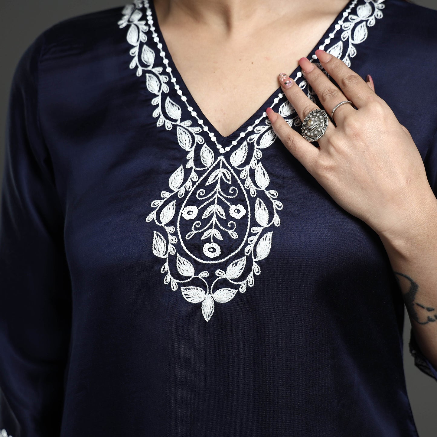 embroidery silk kurta
