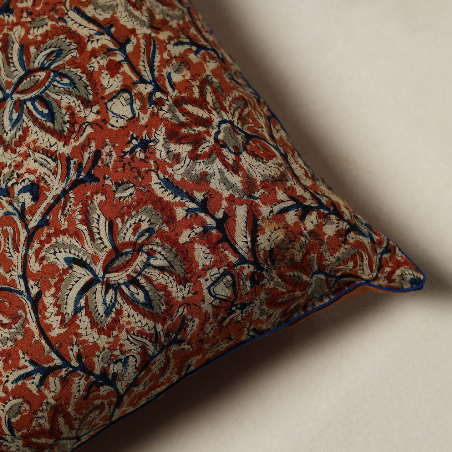 Kalamkari Hand Block Print Cushion Cover (16 x 16 in) 49