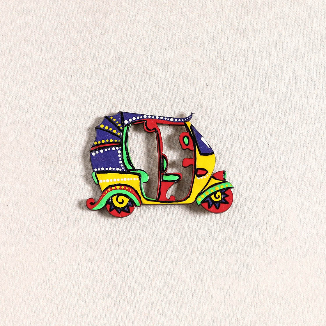Auto Rickshaw Handpainted Fridge Magnet 68