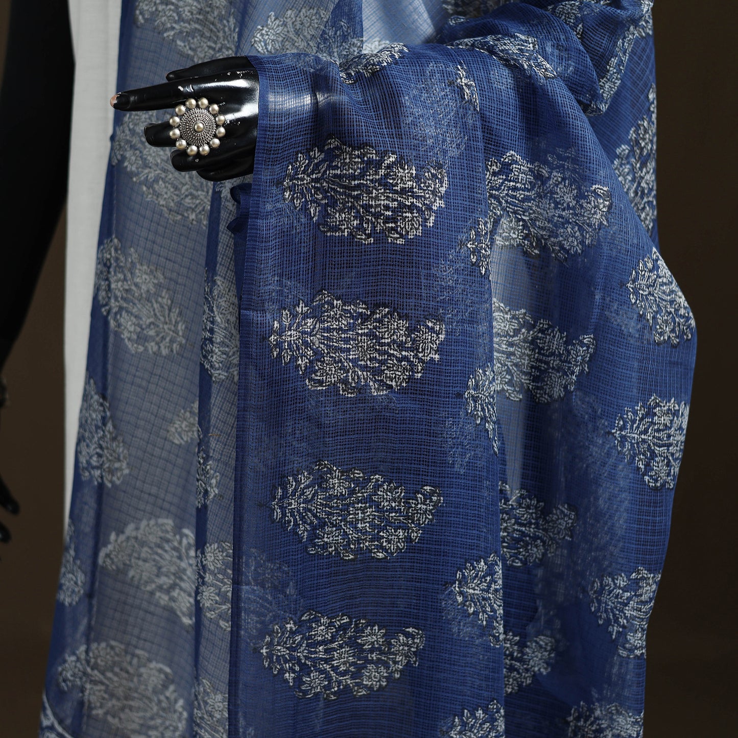 Akola Hand Block Print Natural Dyed Kota Doria Cotton Dupatta 21