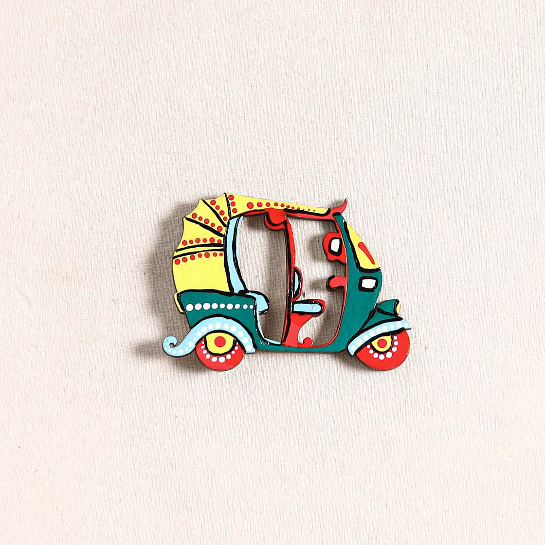 Auto Rickshaw Handpainted Fridge Magnet 69