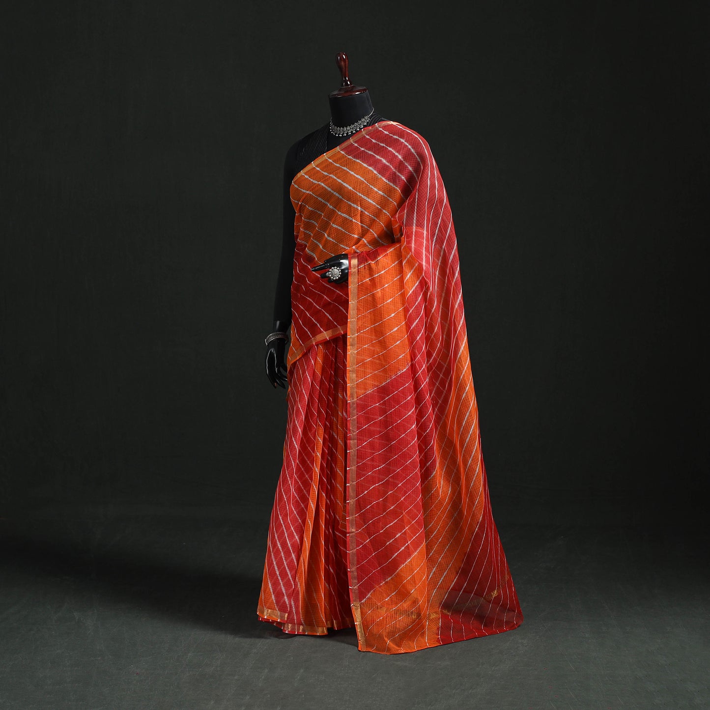 Tie-Dye Kota Doria Cotton Leheriya Saree 06