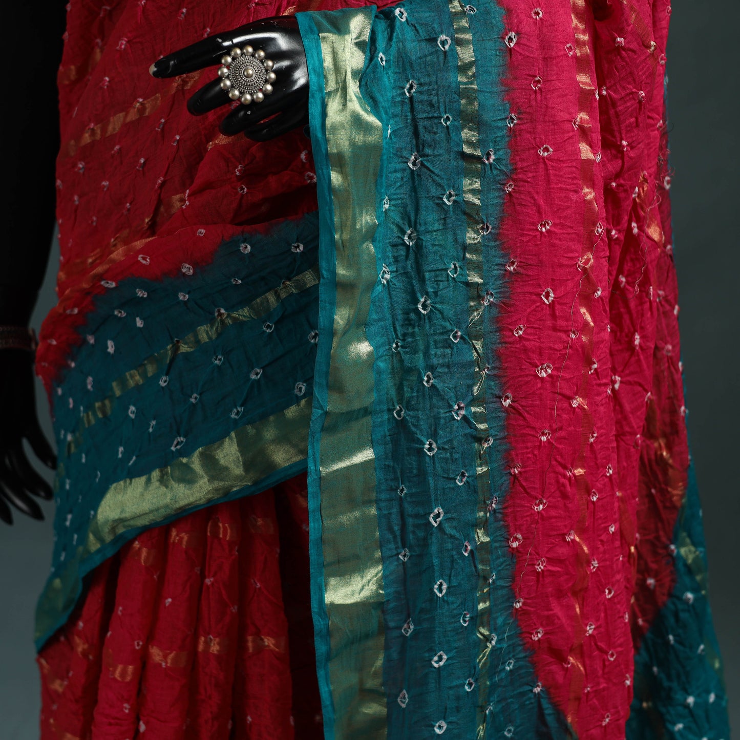Kutch Tie-Dye Bandhani Cotton Saree with Blouse Piece 14