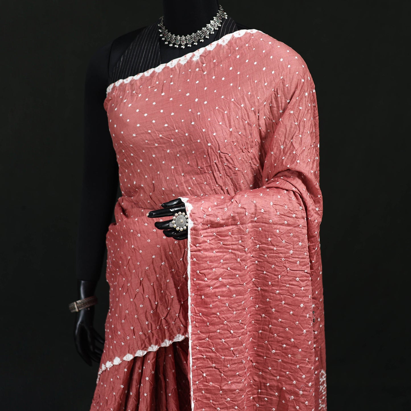 Kutch Bandhani Tie-Dye Cotton Saree 27