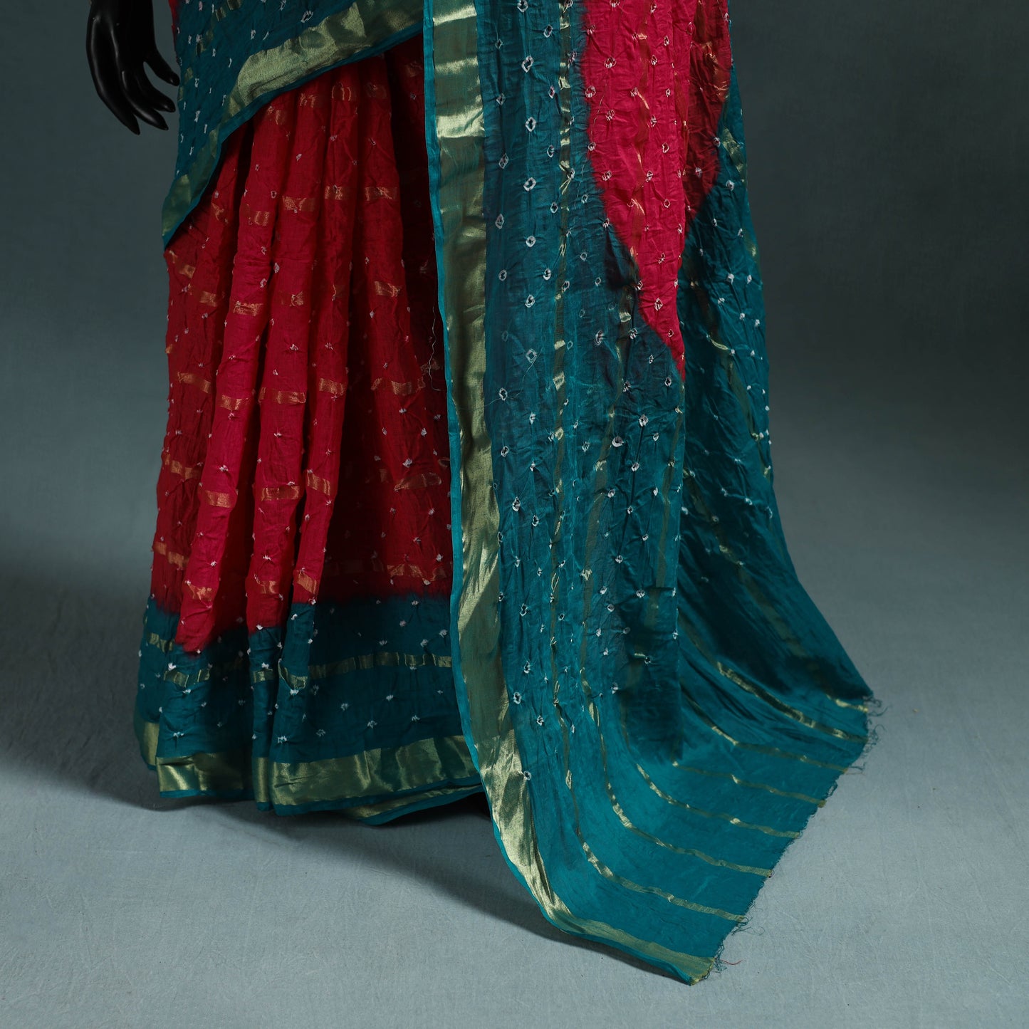 Kutch Tie-Dye Bandhani Cotton Saree with Blouse Piece 14