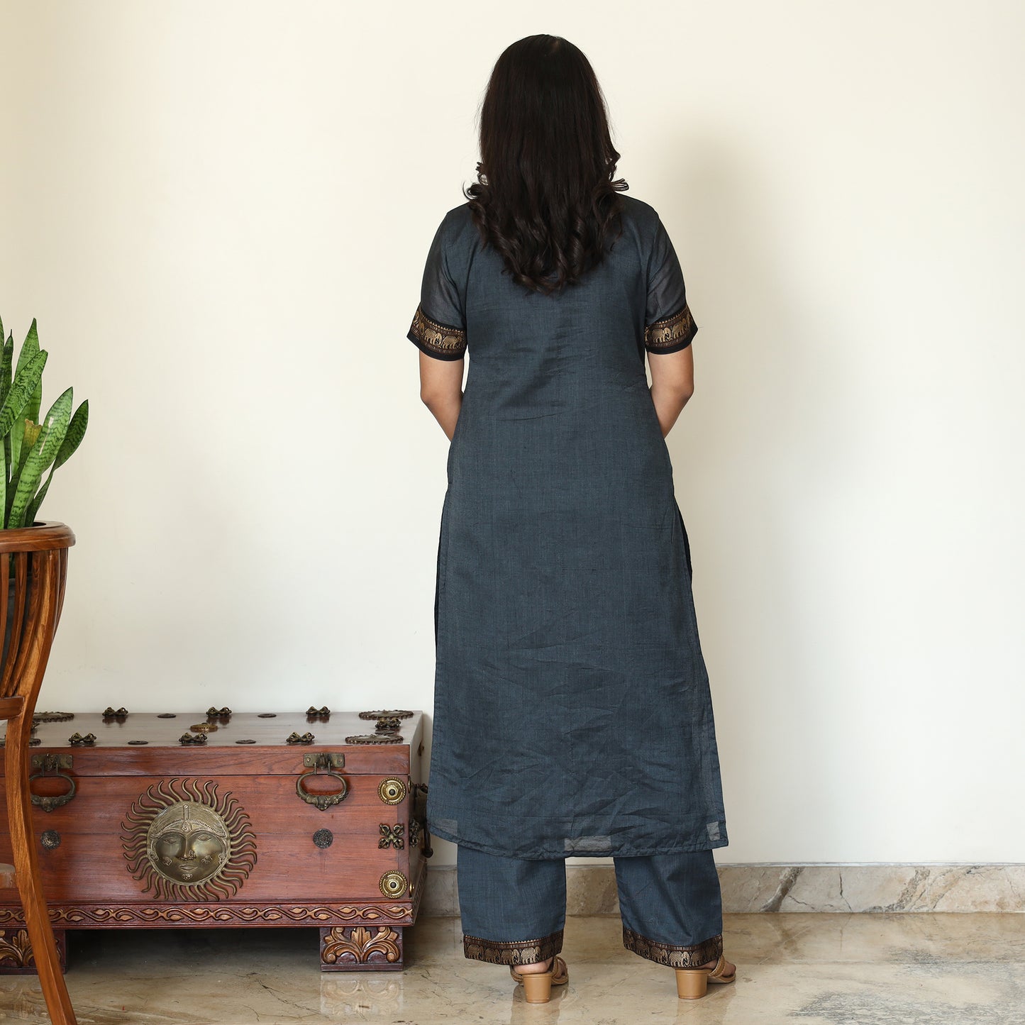 Dharwad Cotton Kurta with Palazzo & Dupatta Set 03