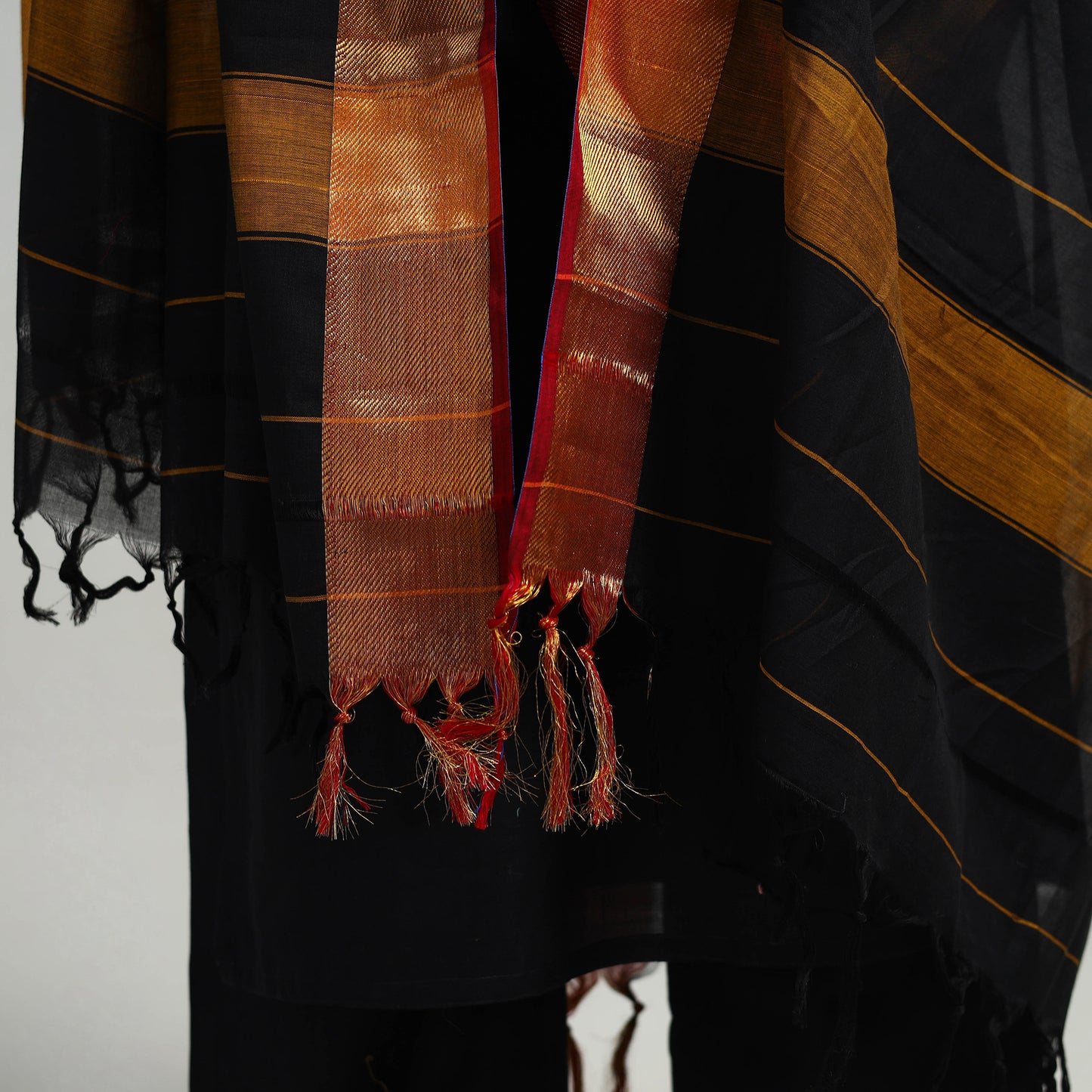 Buy Cotton Black Dharwad Kurta Set with Palazzo & Dupatta