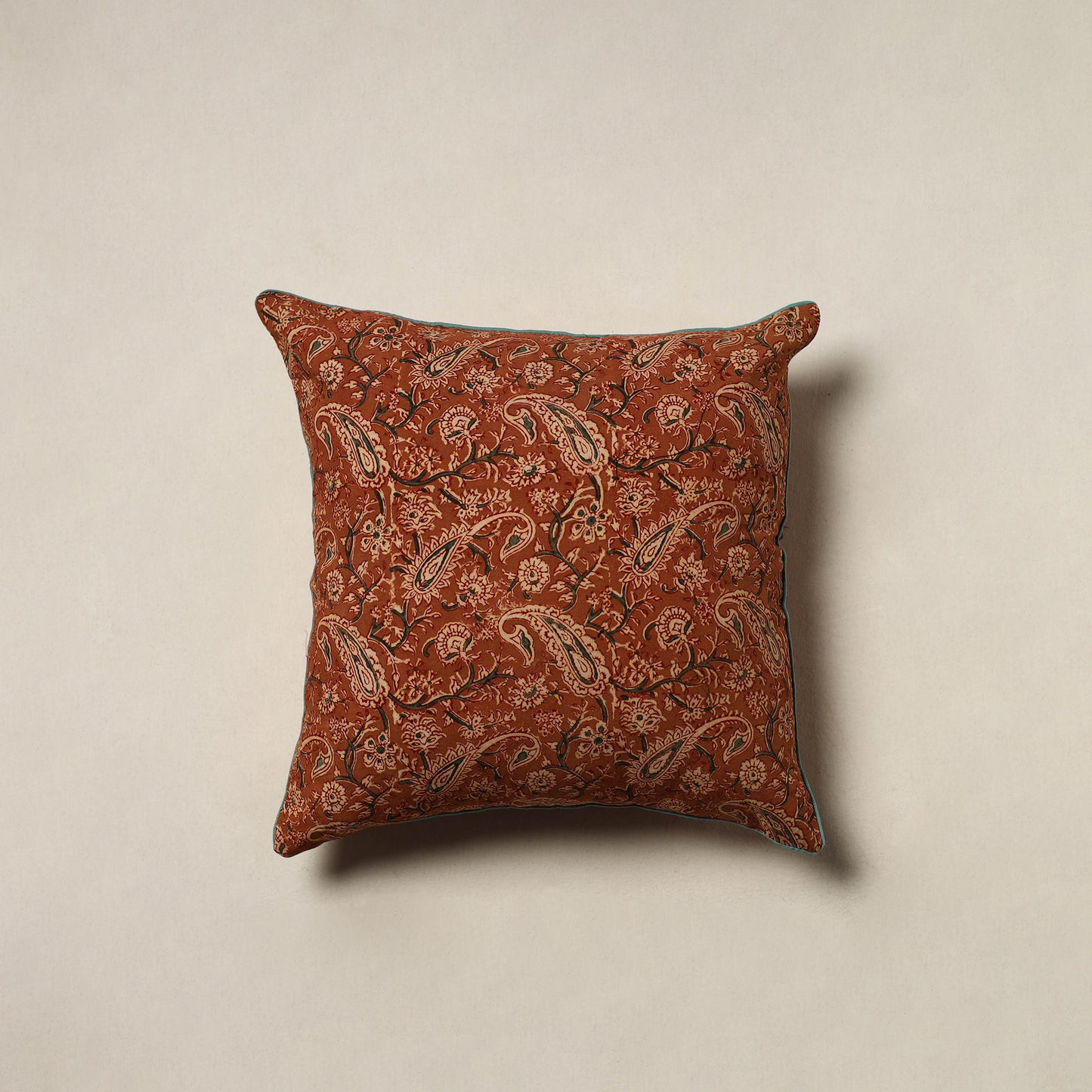 Kalamkari Hand Block Print Cushion Cover (16 x 16 in) 56