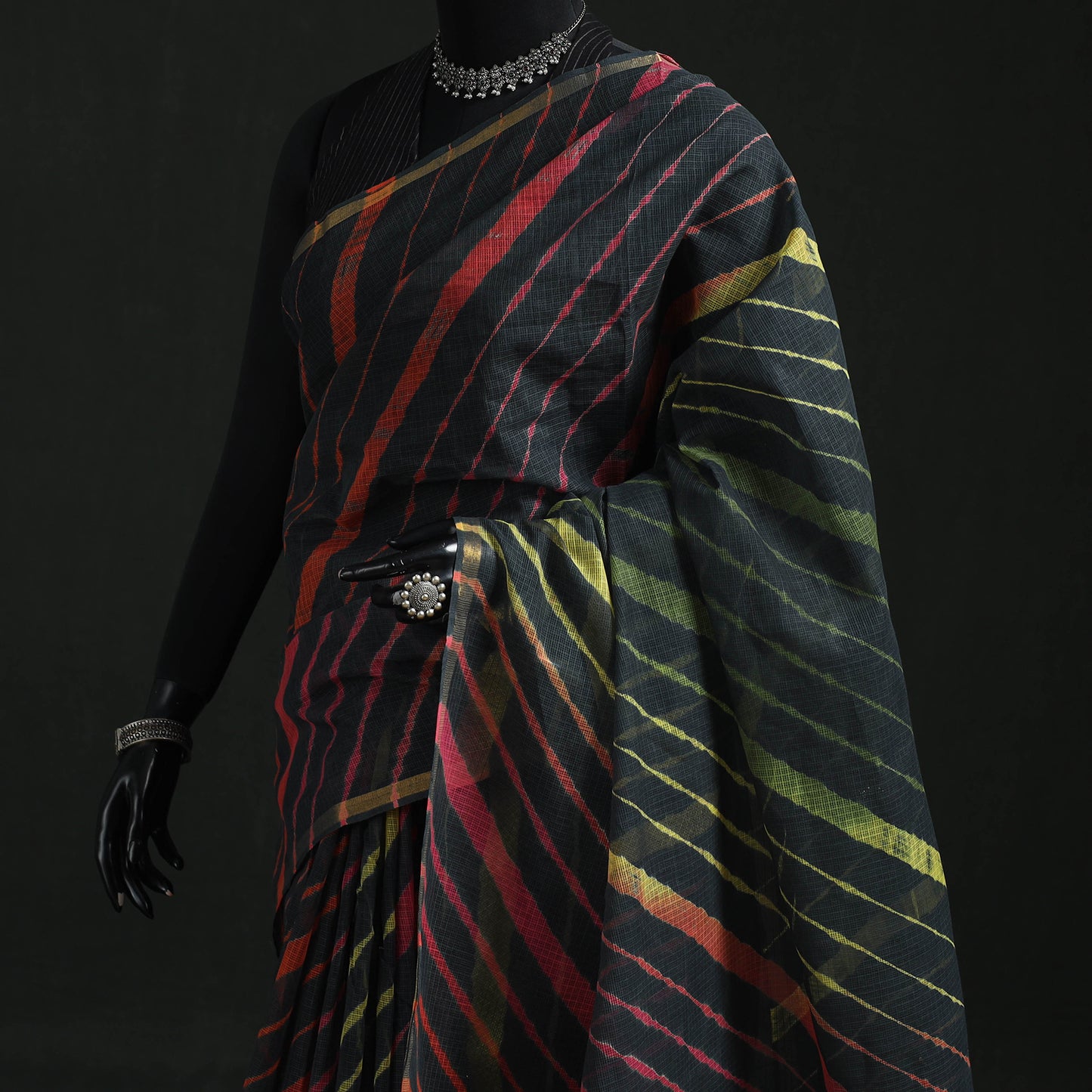 Tie-Dye Kota Doria Cotton Leheriya Saree 10