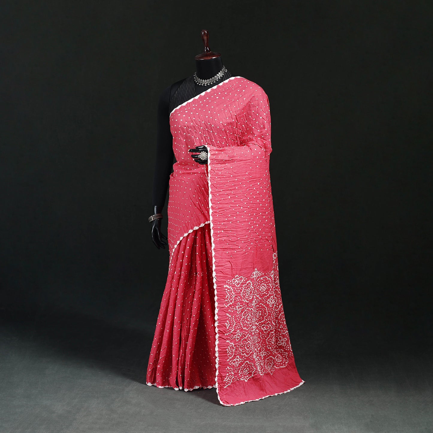 Kutch Bandhani Tie-Dye Cotton Saree 29