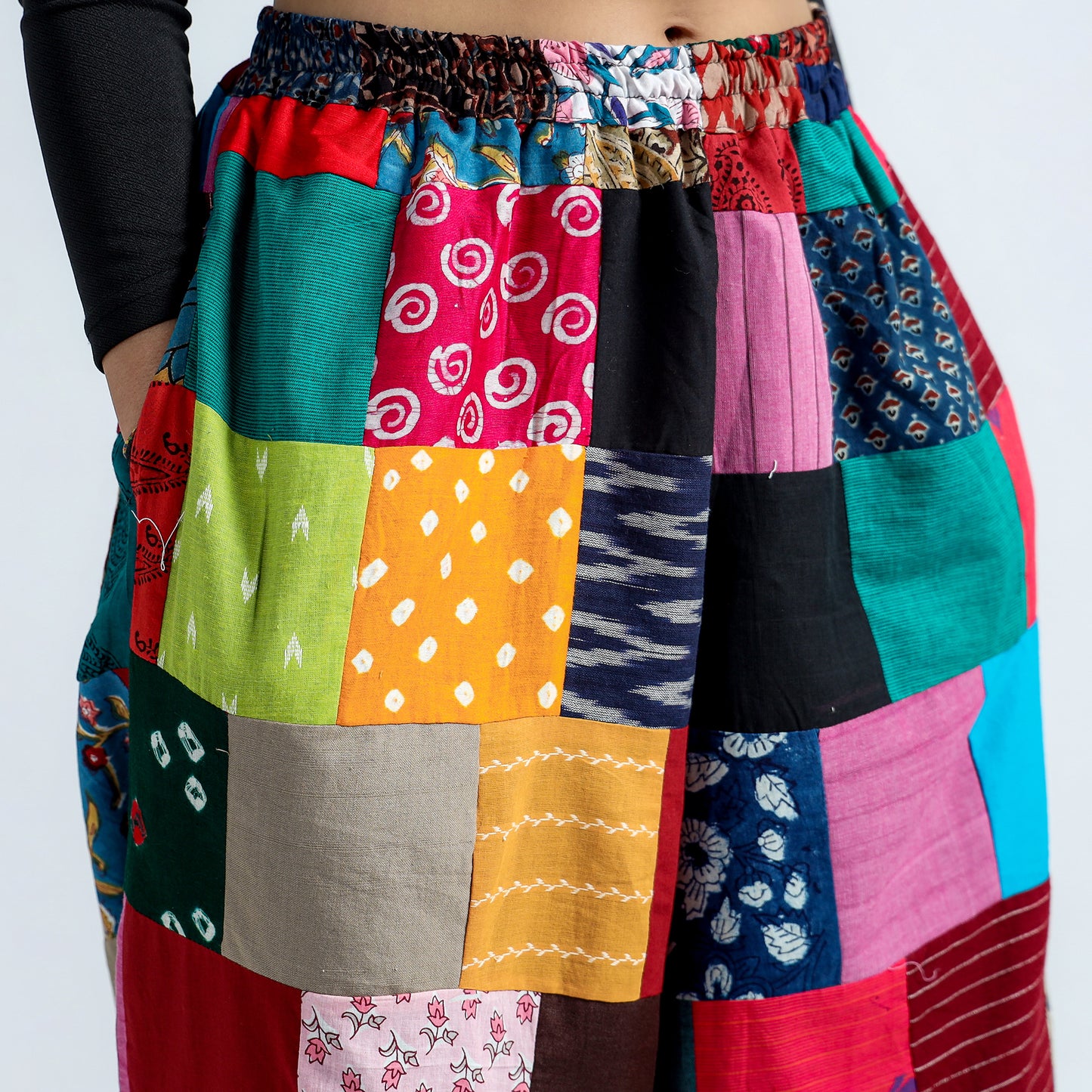 patchwork harem pant