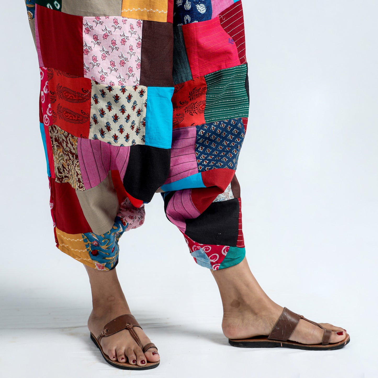 patchwork harem pant