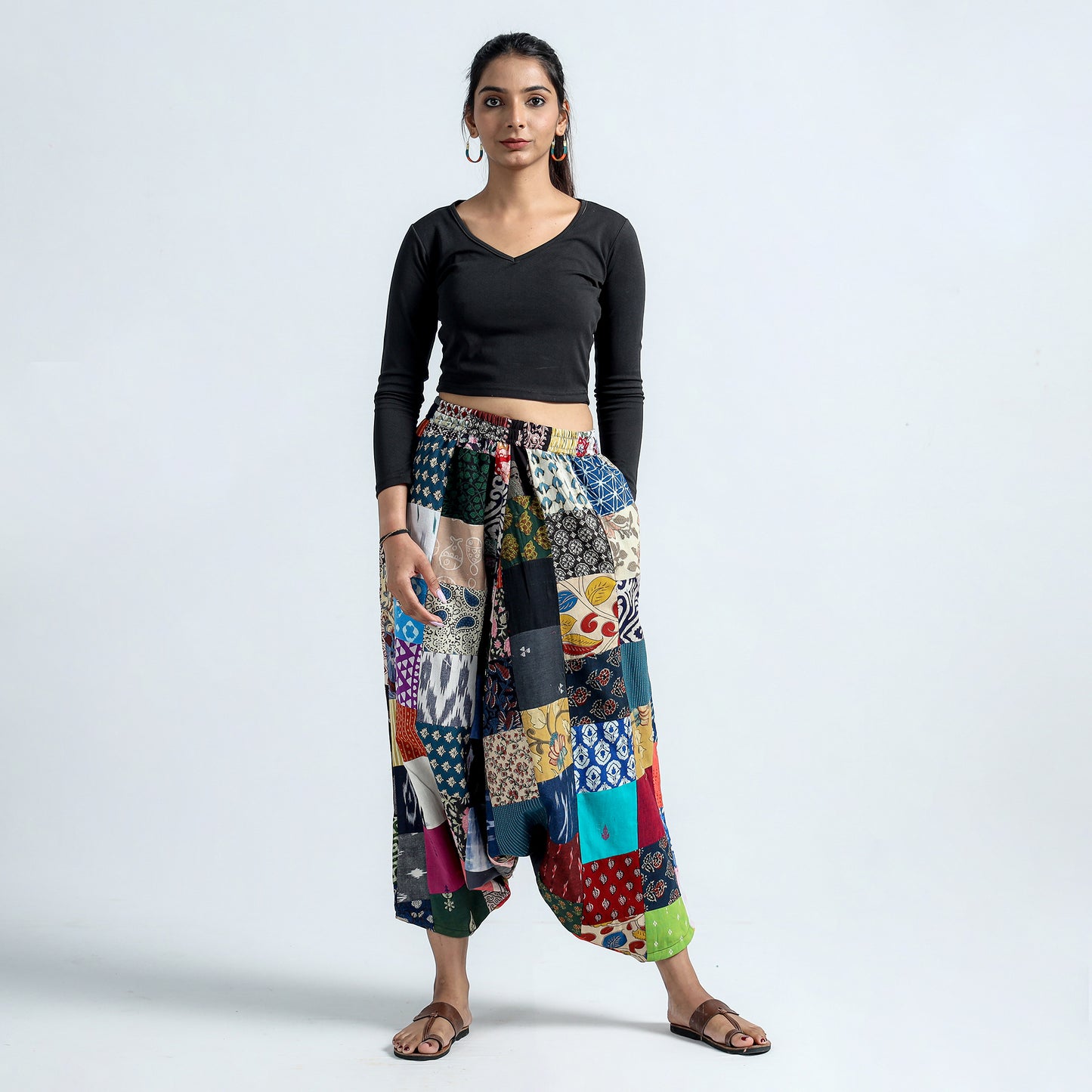 patchwork harem pant