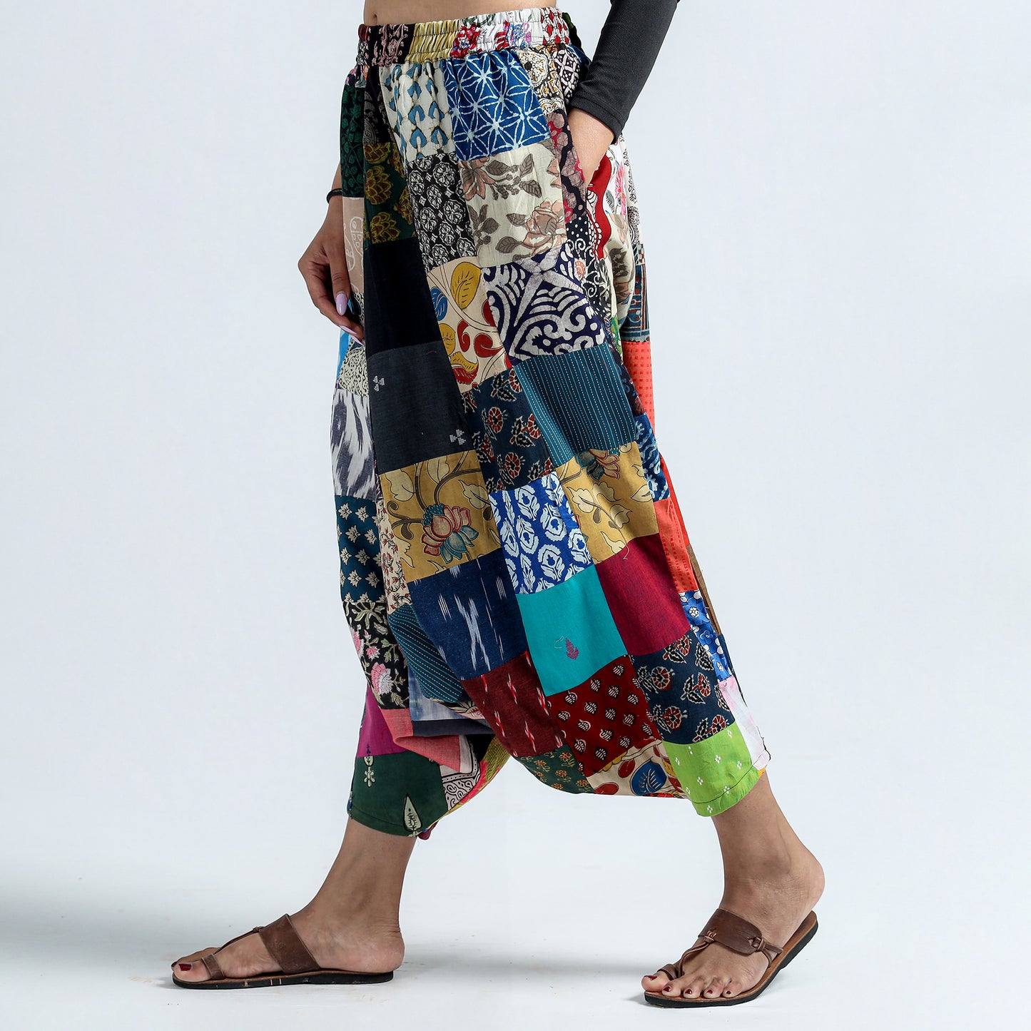 patchwork harem pant
