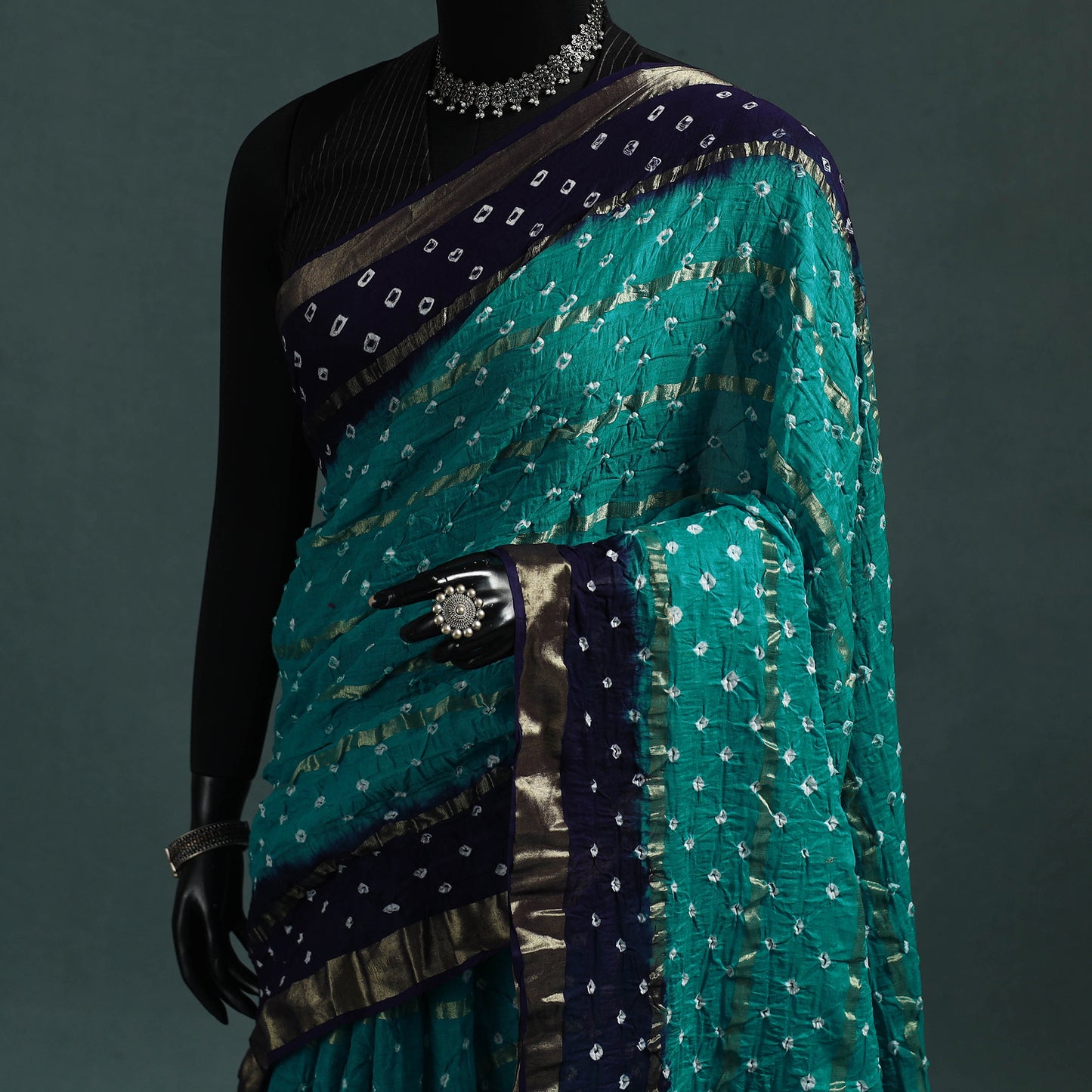 Kutch Tie-Dye Bandhani Cotton Saree with Blouse Piece 19