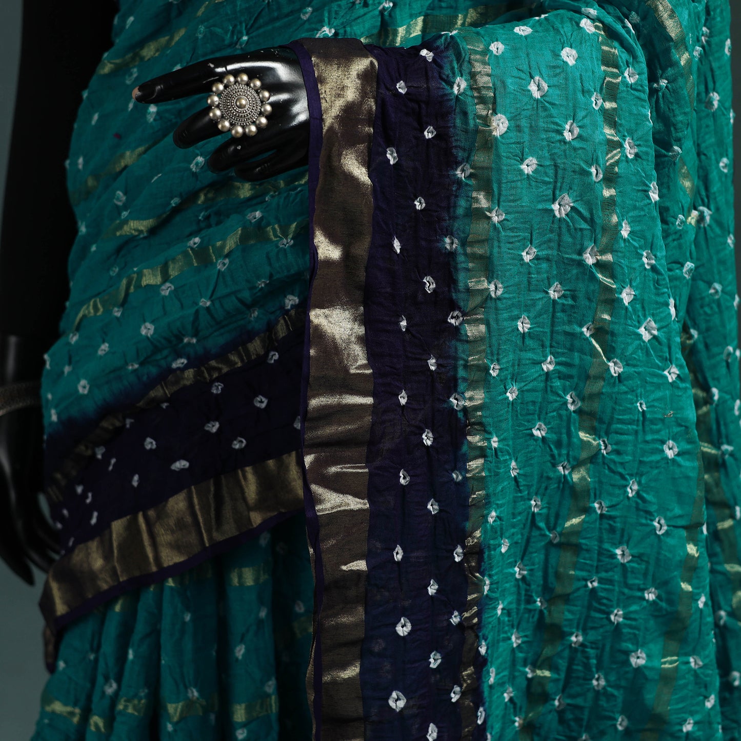 Kutch Tie-Dye Bandhani Cotton Saree with Blouse Piece 19