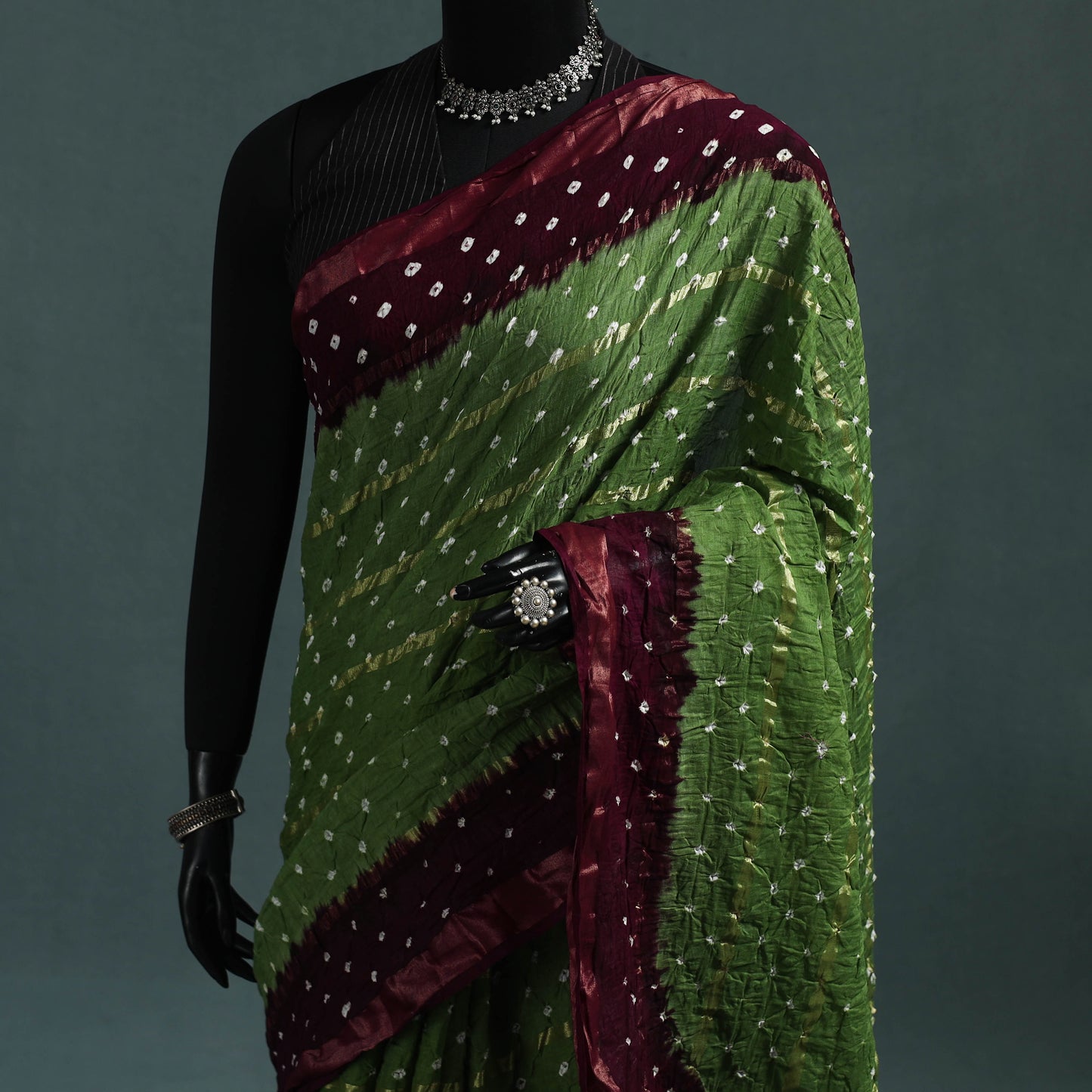 Kutch Tie-Dye Bandhani Cotton Saree with Blouse Piece 20