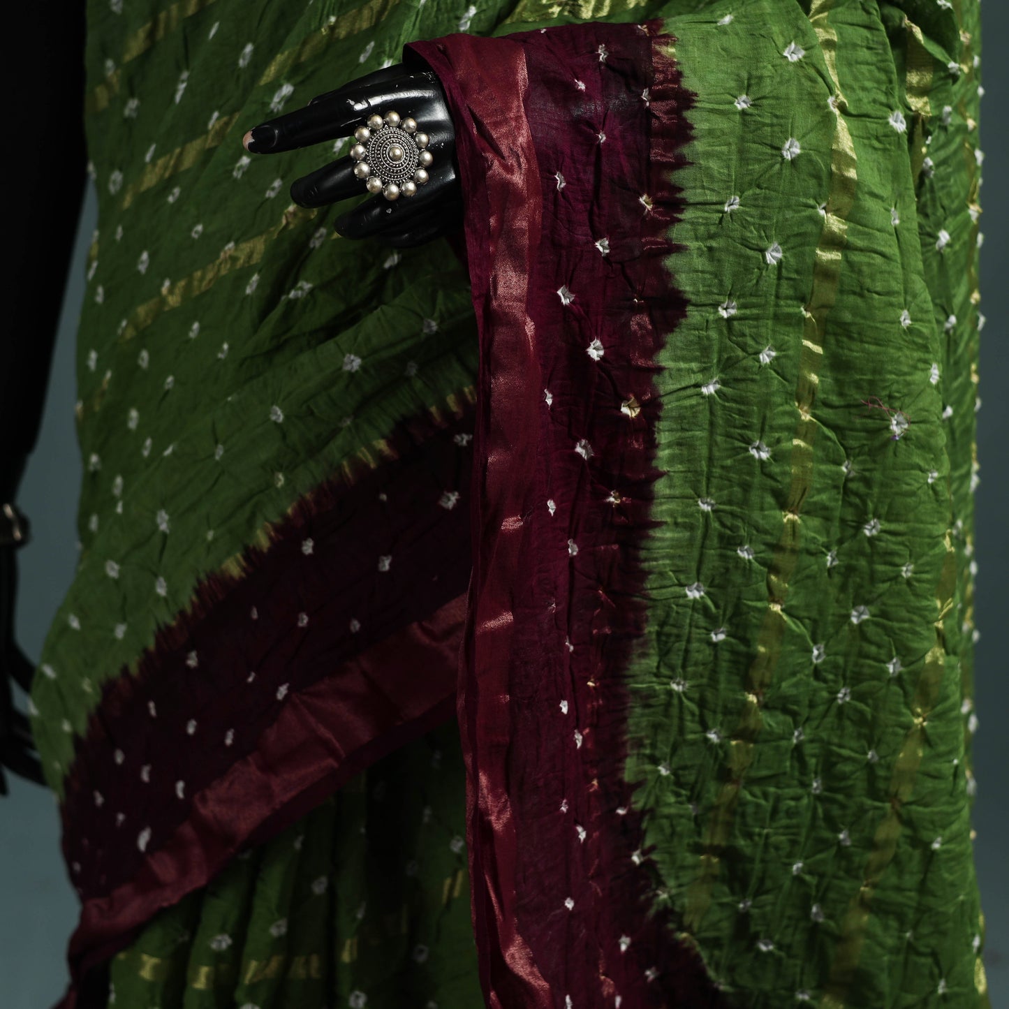 Kutch Tie-Dye Bandhani Cotton Saree with Blouse Piece 20