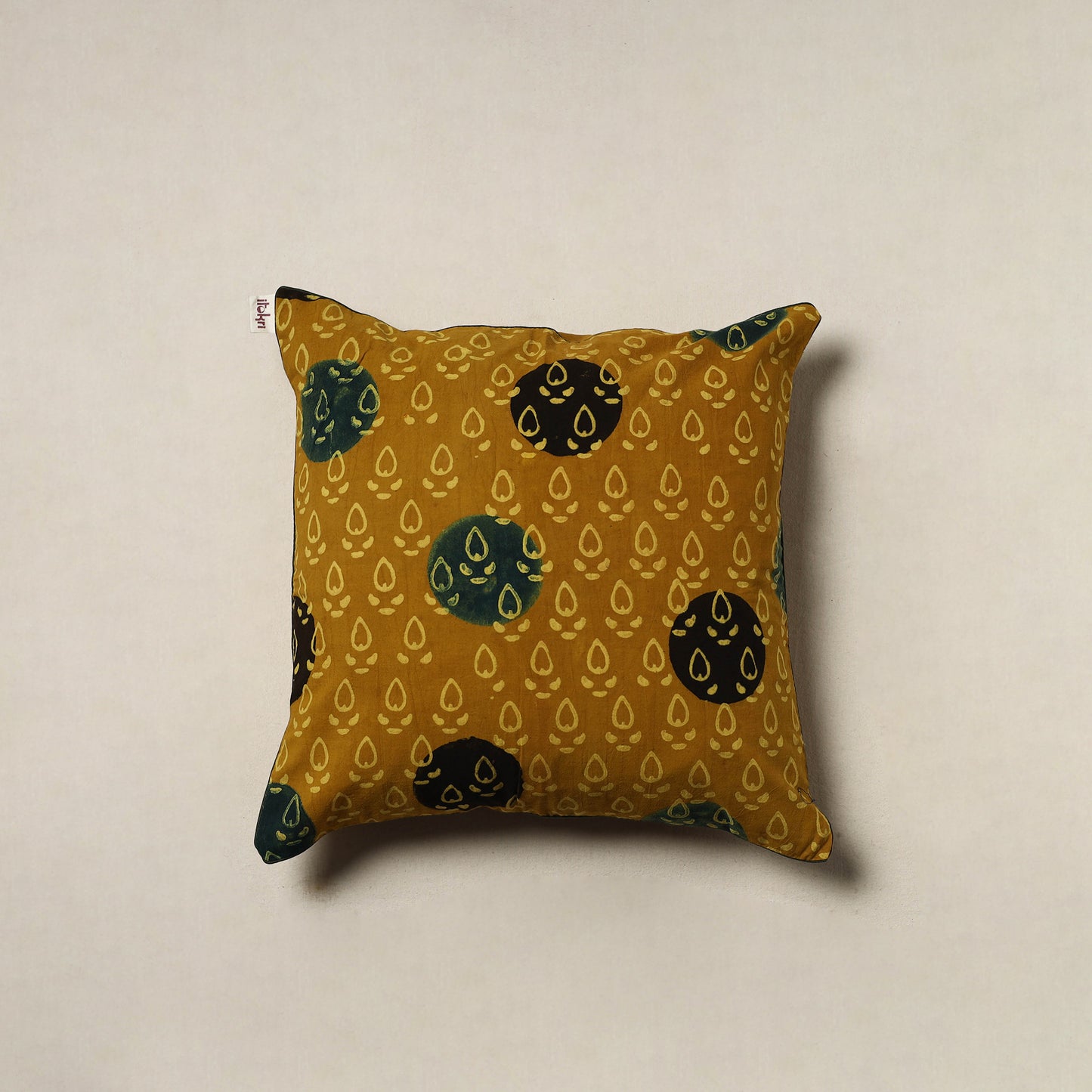 Ajrakh Hand Block Print Cushion Cover (16 x 16 in) 63