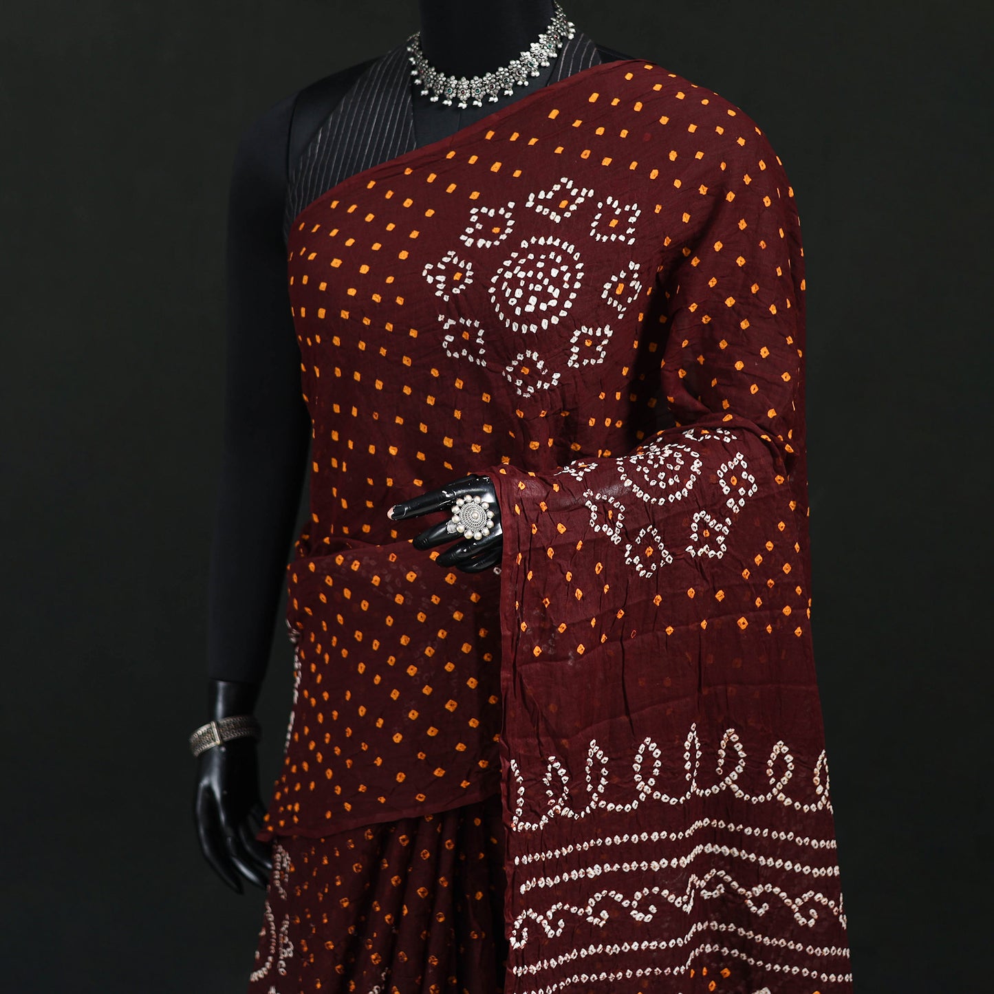Kutch Bandhani Tie-Dye Cotton Saree 34