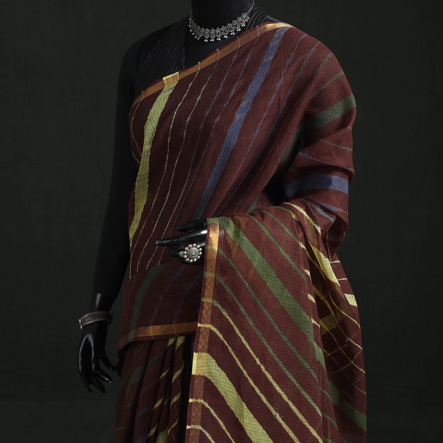 Tie-Dye Kota Doria Cotton Leheriya Saree 14
