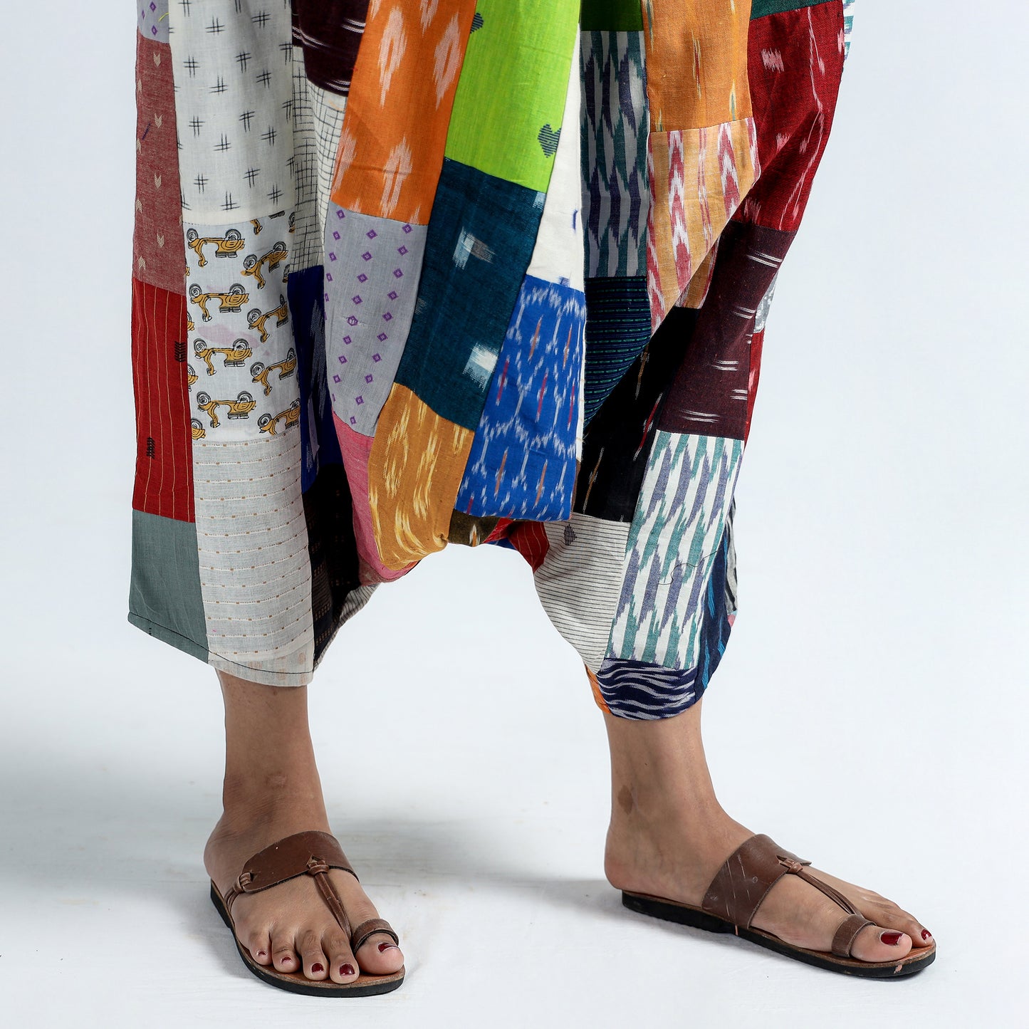 Multicolor - Block Printed Handmade Patchwork Cotton Harem Pant