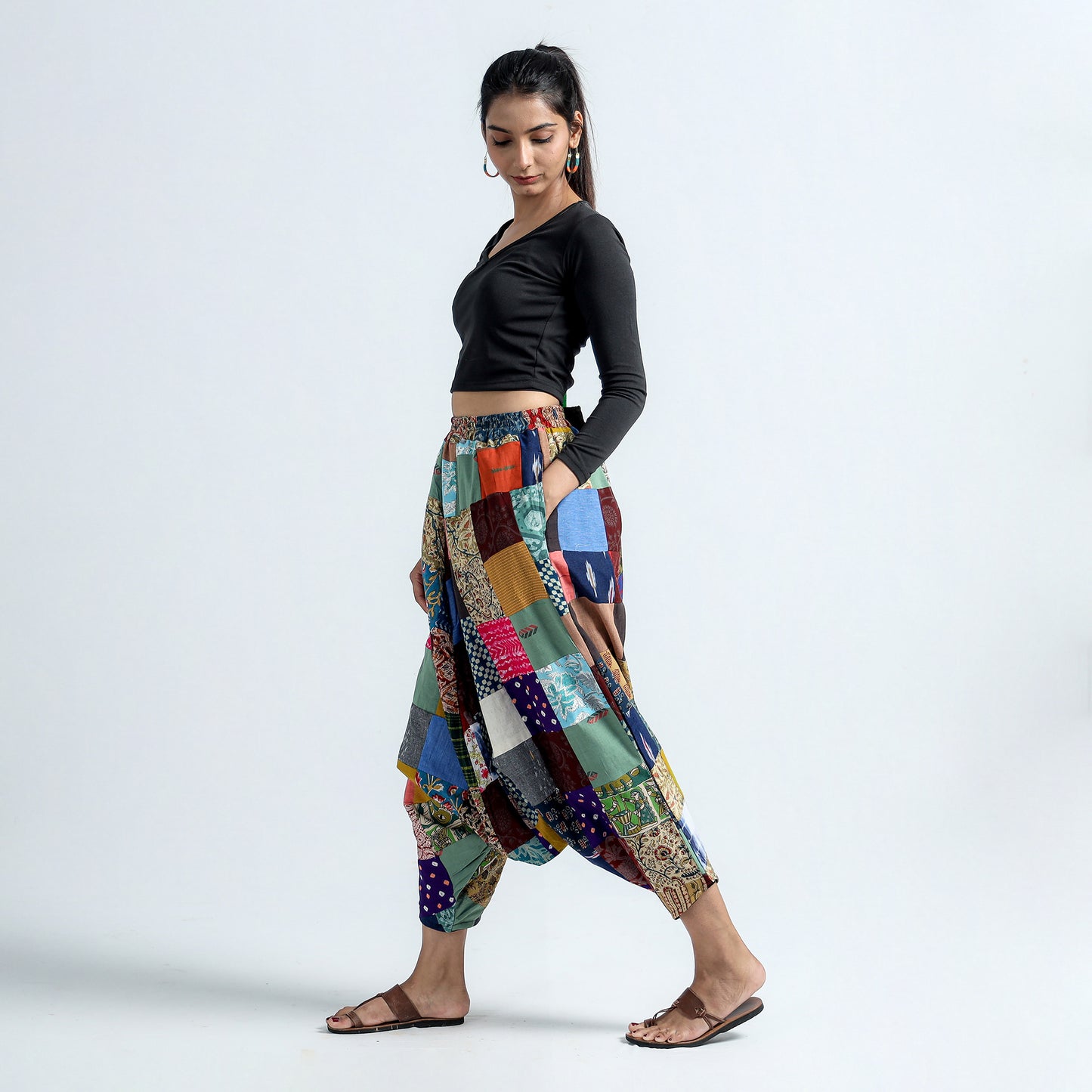 patchwork harem pant