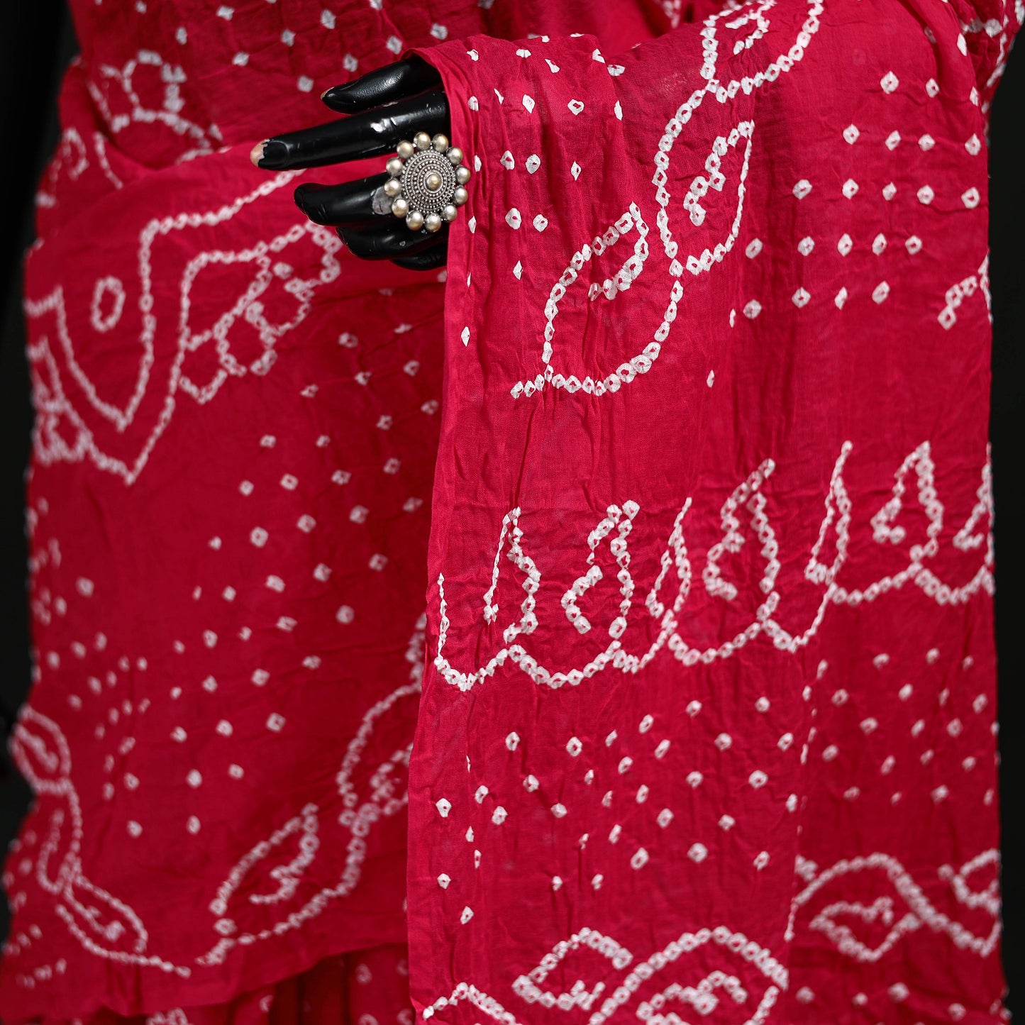 Kutch Bandhani Tie-Dye Cotton Saree 37