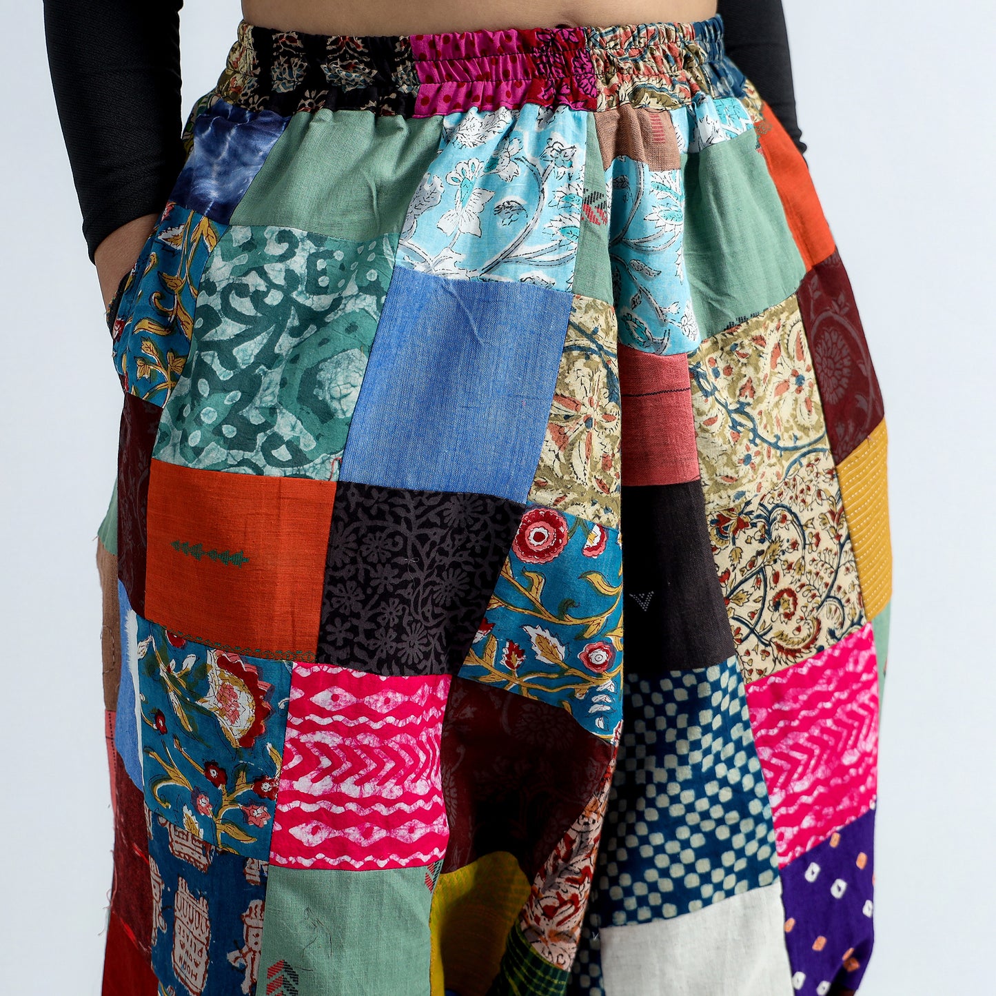 patchwork harem pant