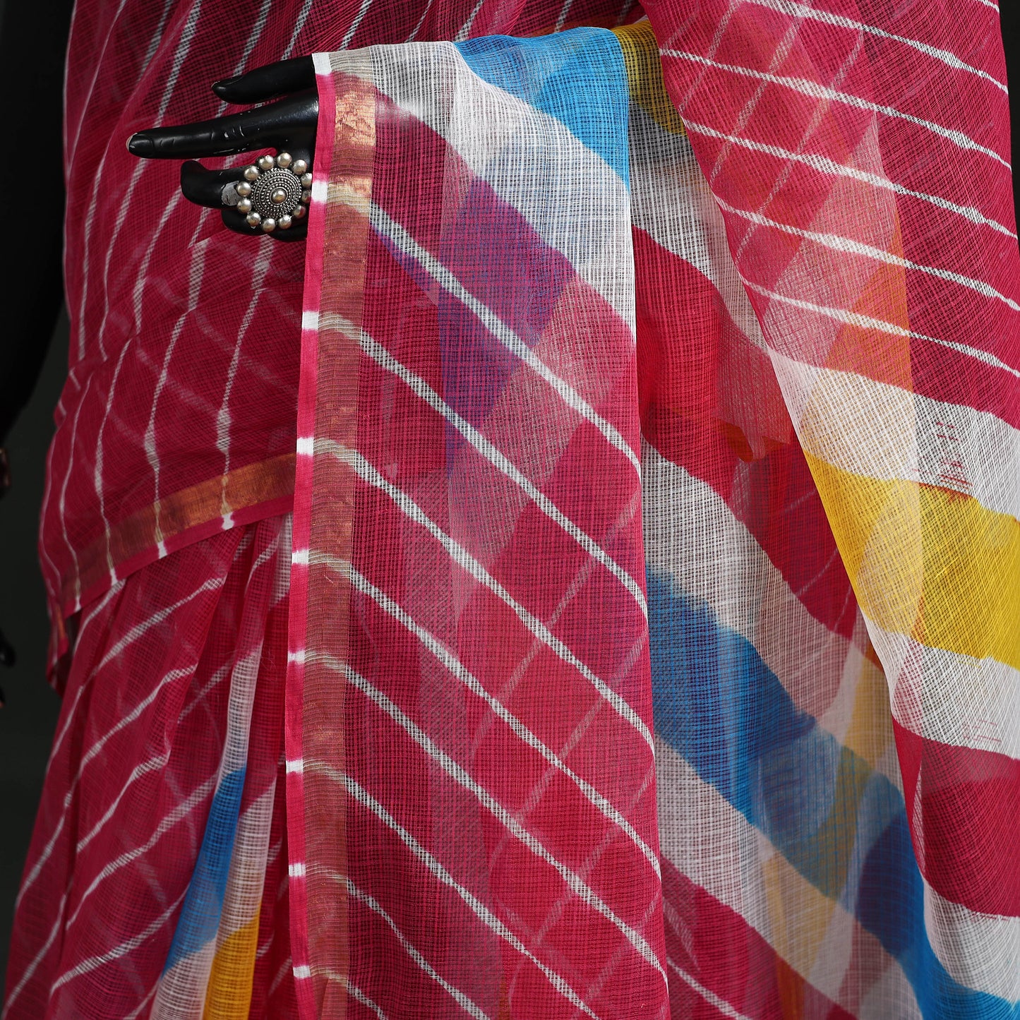 Tie-Dye Kota Doria Cotton Leheriya Saree 16