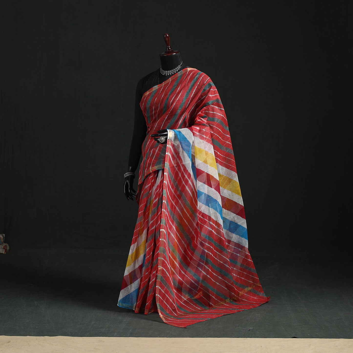 Tie-Dye Kota Doria Cotton Leheriya Saree 24