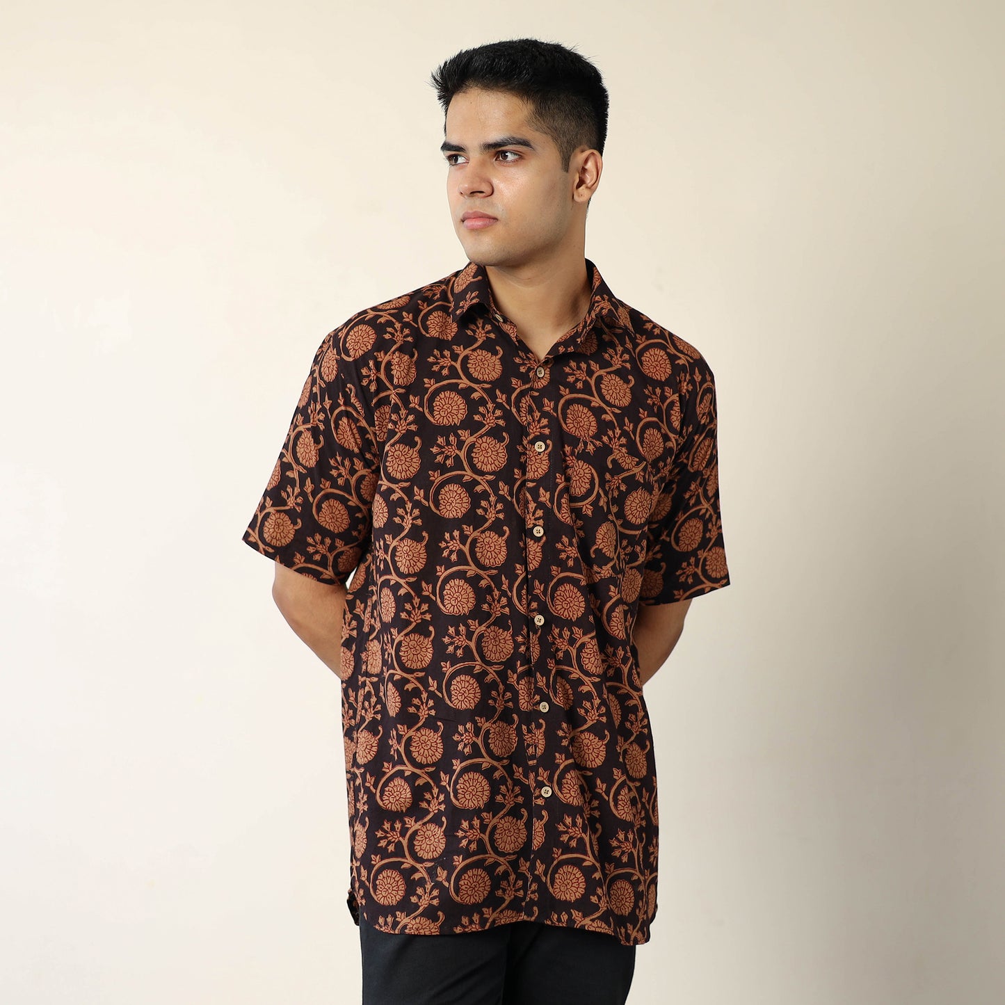 Buy Bagh Block Printed Cotton Men Half Sleeve Shirt 09 Online at iTokri.com