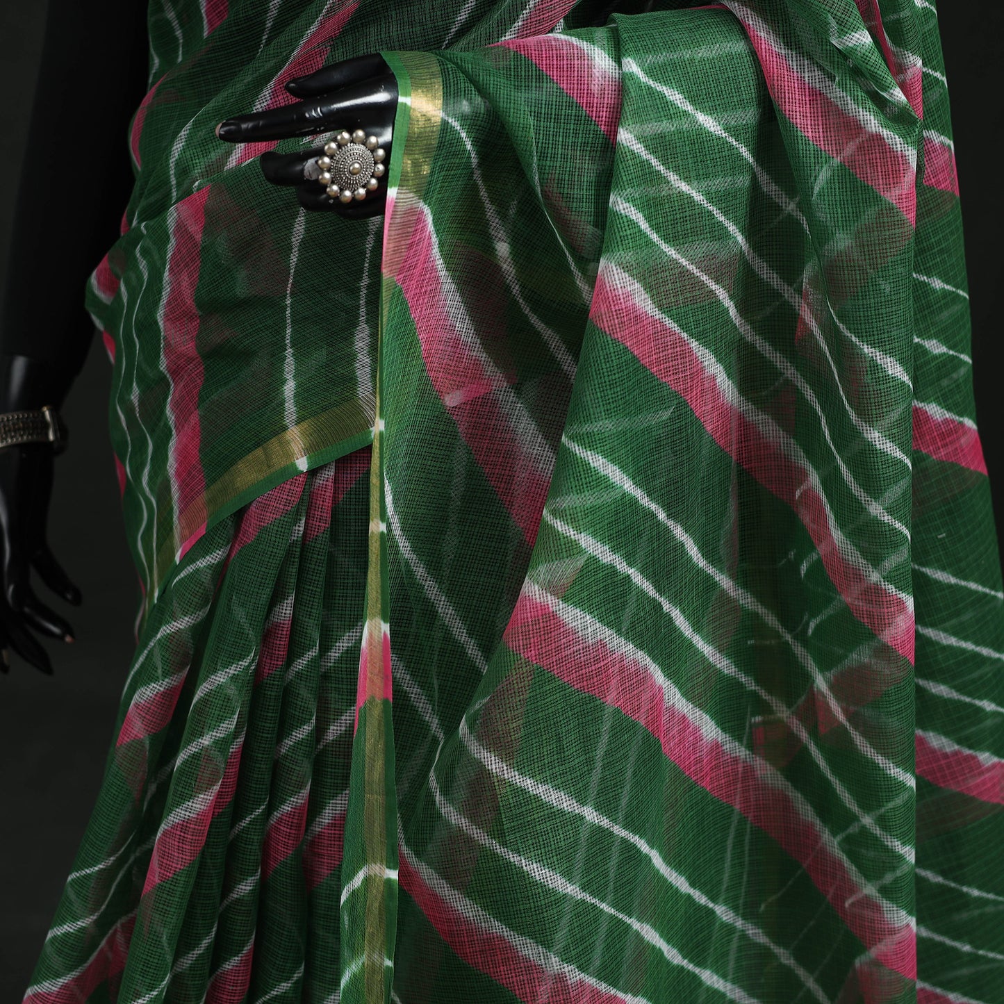 Tie-Dye Kota Doria Cotton Leheriya Saree 19