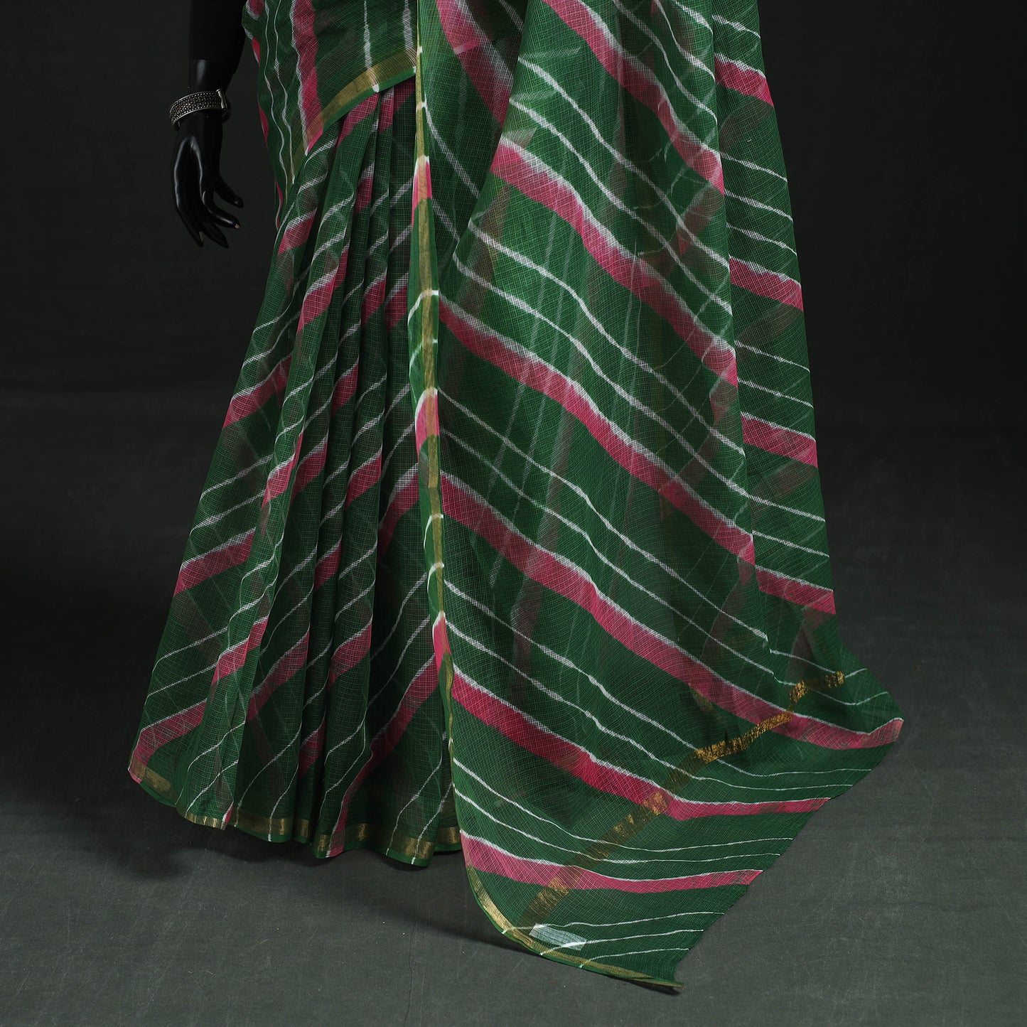 Tie-Dye Kota Doria Cotton Leheriya Saree 19