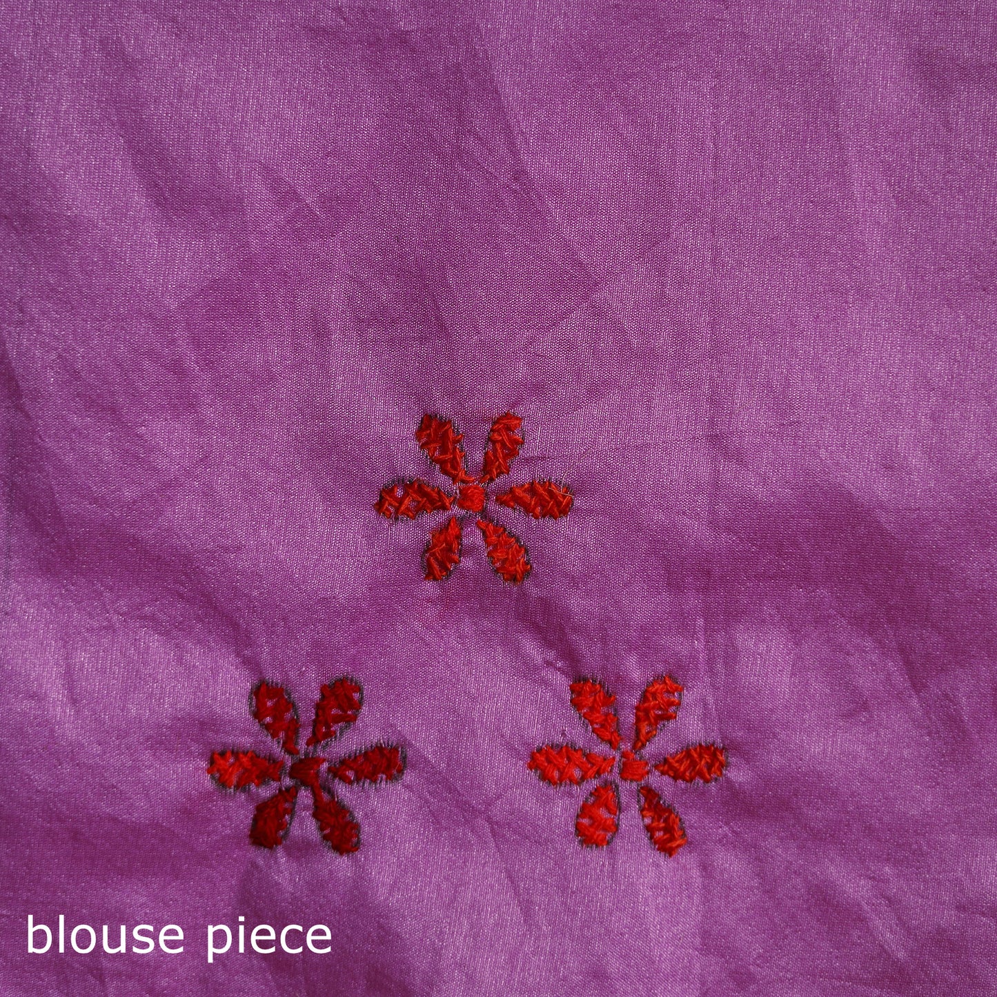 Purple - Bengal Nakshi Kantha Hand Embroidered Silk Saree 48