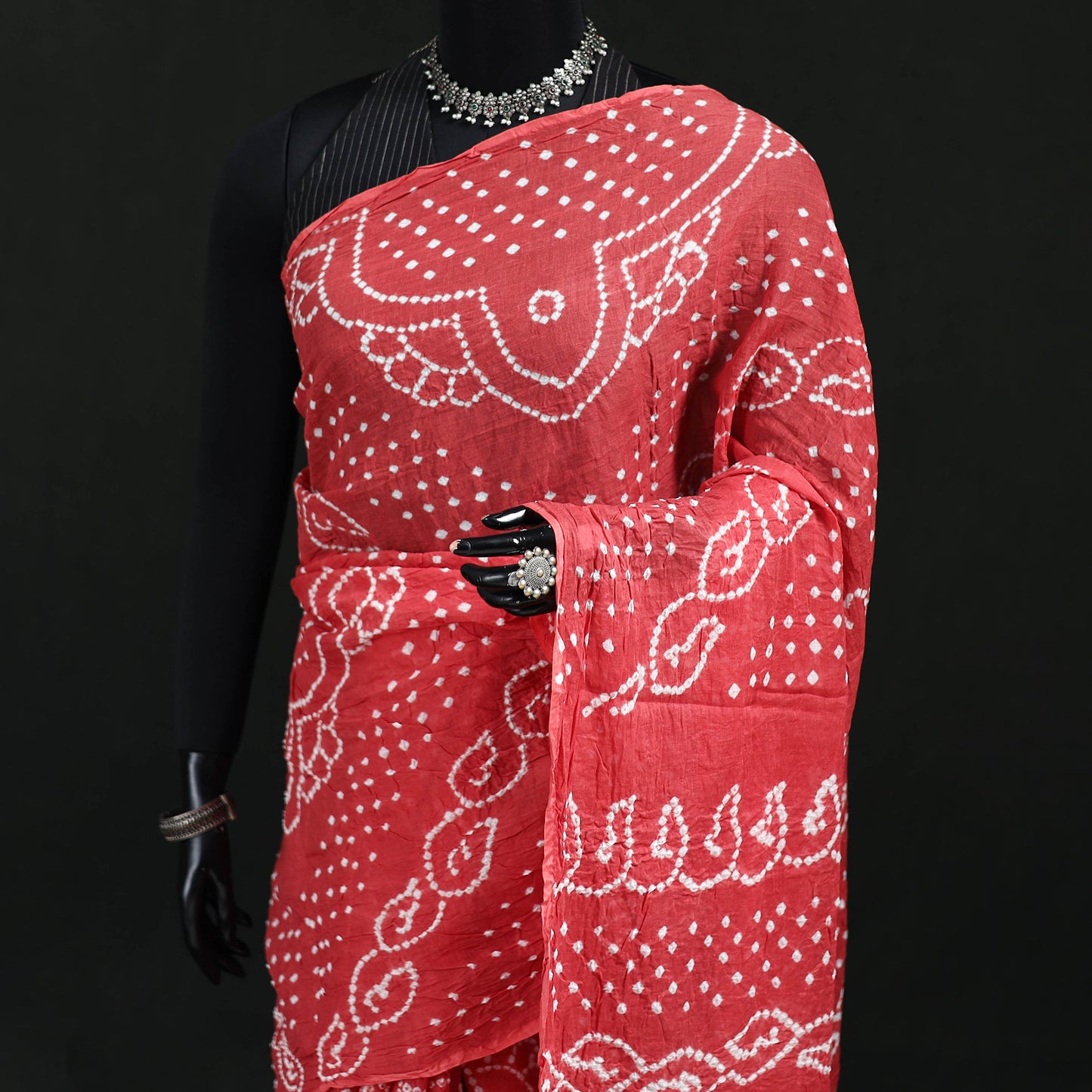 Kutch Bandhani Tie-Dye Cotton Saree 41