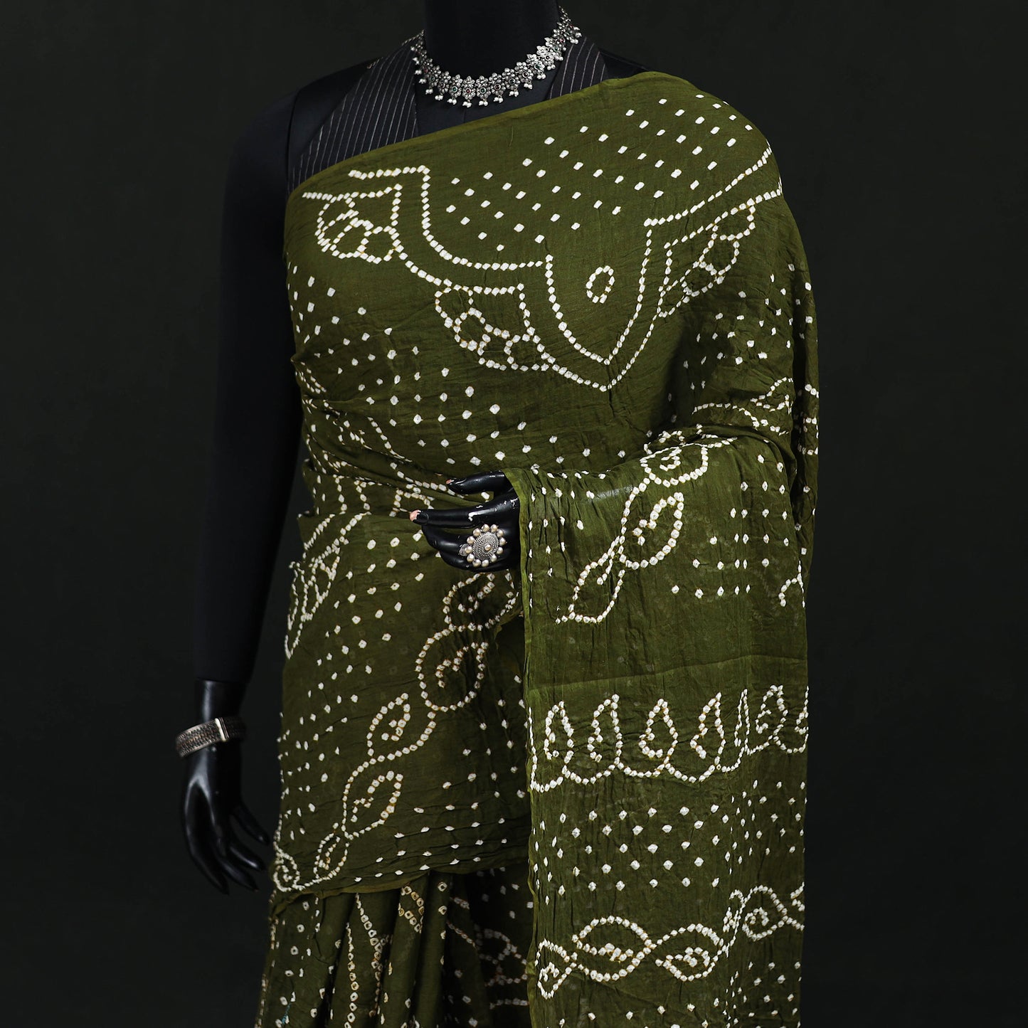 Kutch Bandhani Tie-Dye Cotton Saree 42