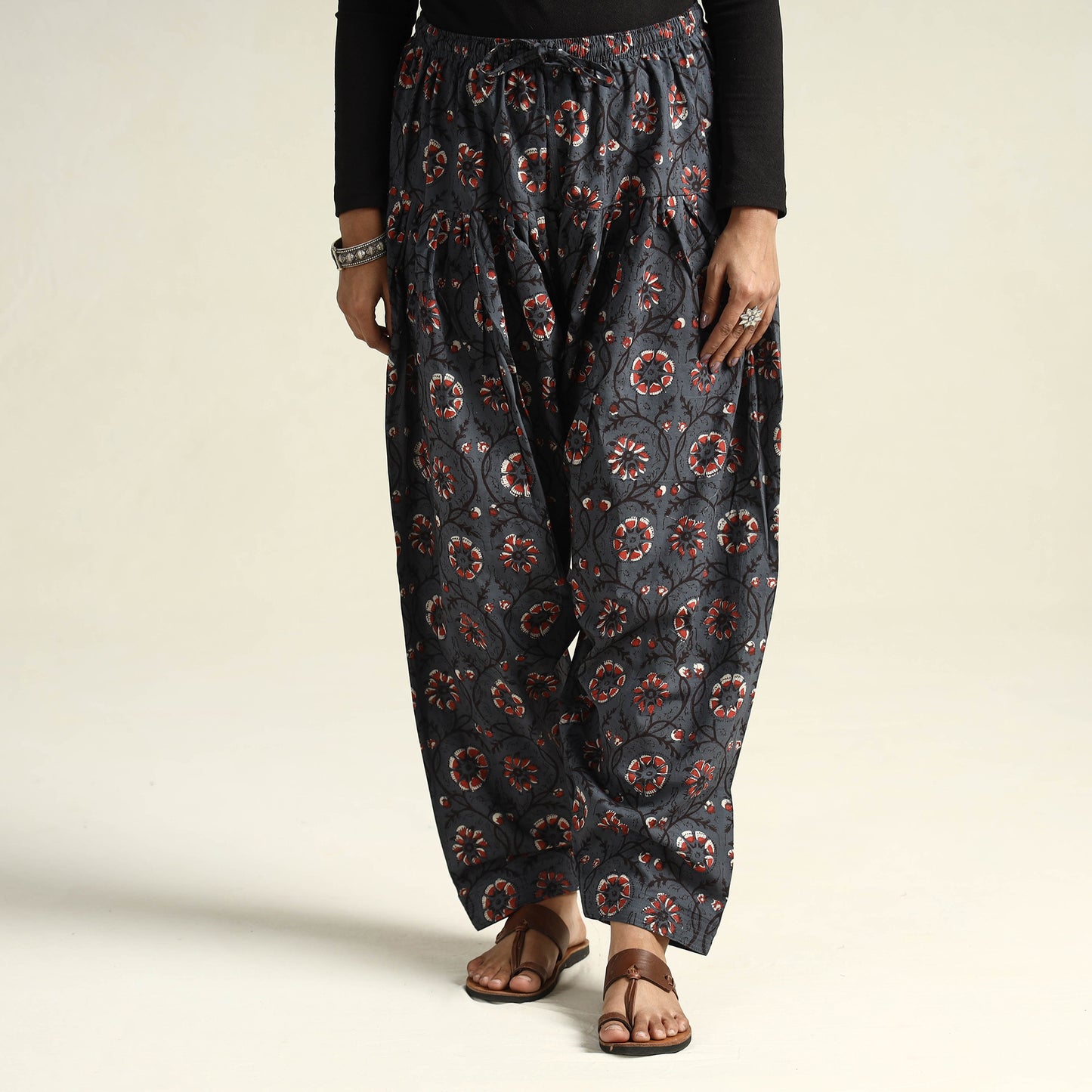 Buy Bagru Block Printed Cotton Elasticated Salwar Online at iTokri.com
