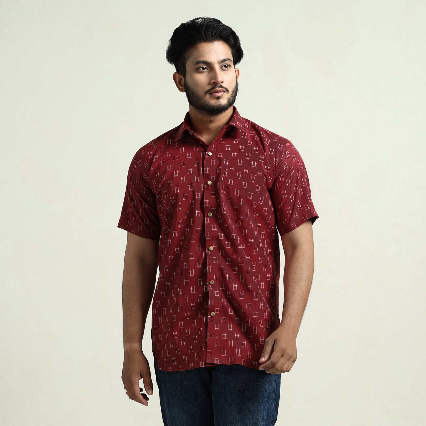 pochampally ikat cotton shirt