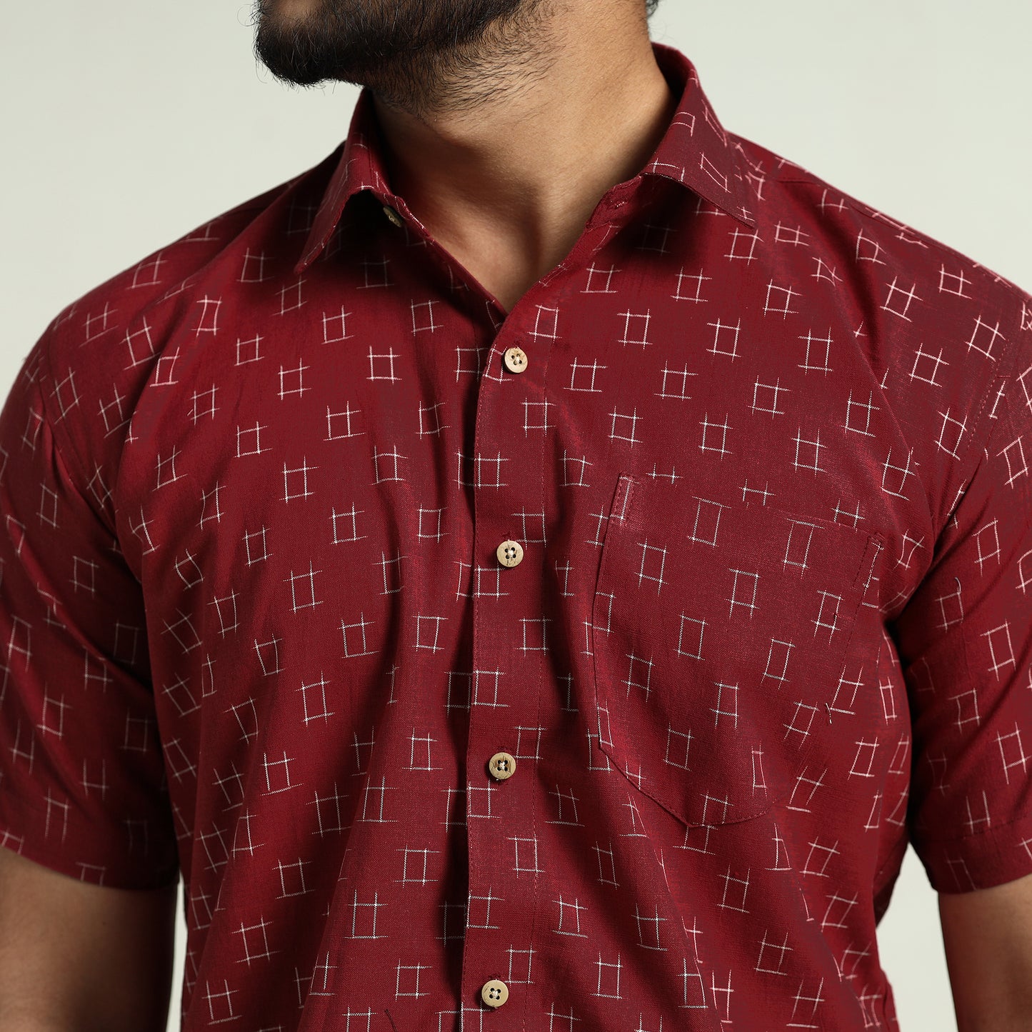 pochampally ikat cotton shirt