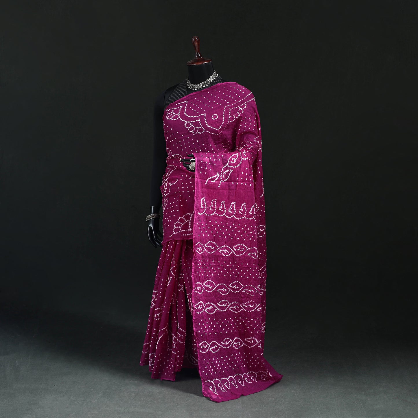 Kutch Bandhani Tie-Dye Cotton Saree 44