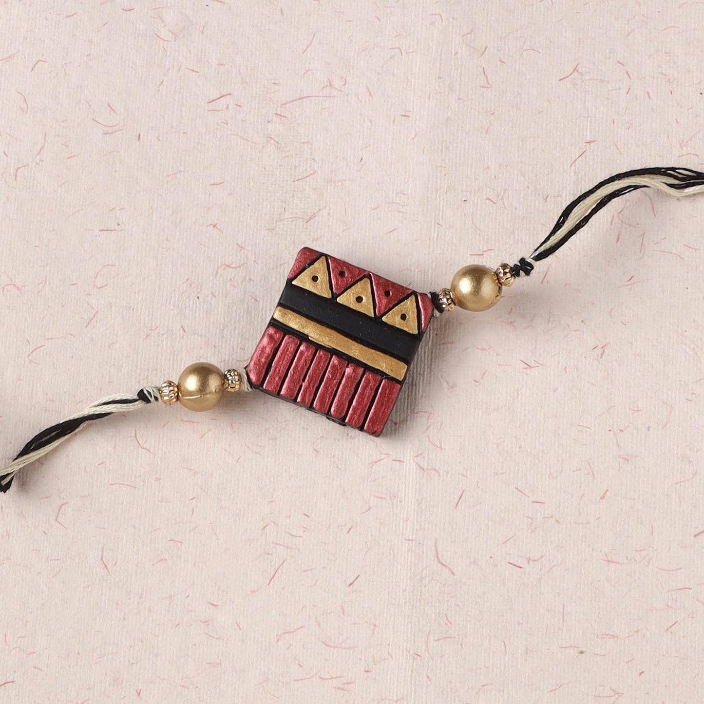 Multicolor - Bishnupur Handpainted Terracotta Rakhi 04
