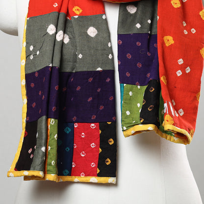 Multicolor - Bandhani Tie-Dye Patchwork Cotton Stole 62