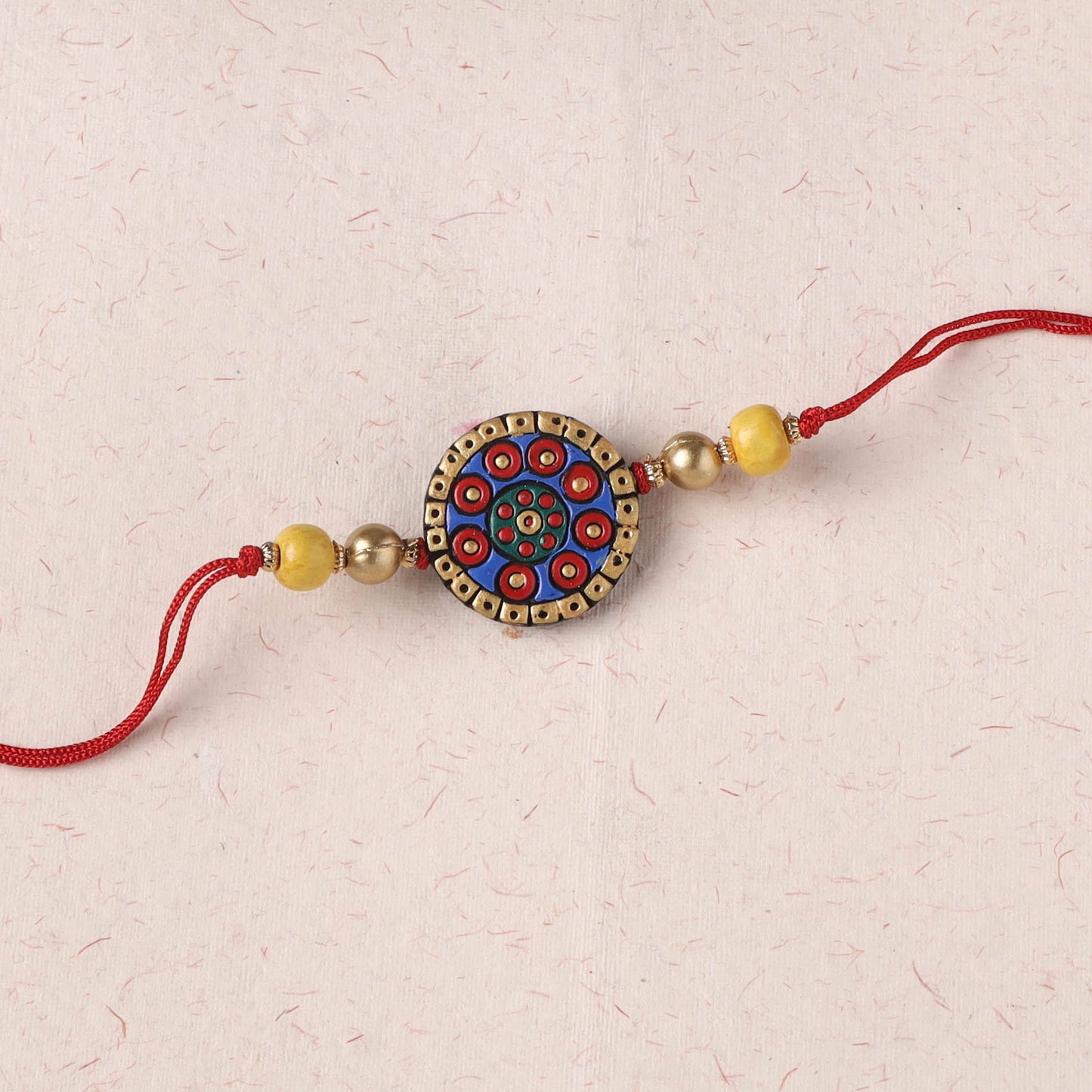 Multicolor - Bishnupur Handpainted Terracotta Rakhi 07