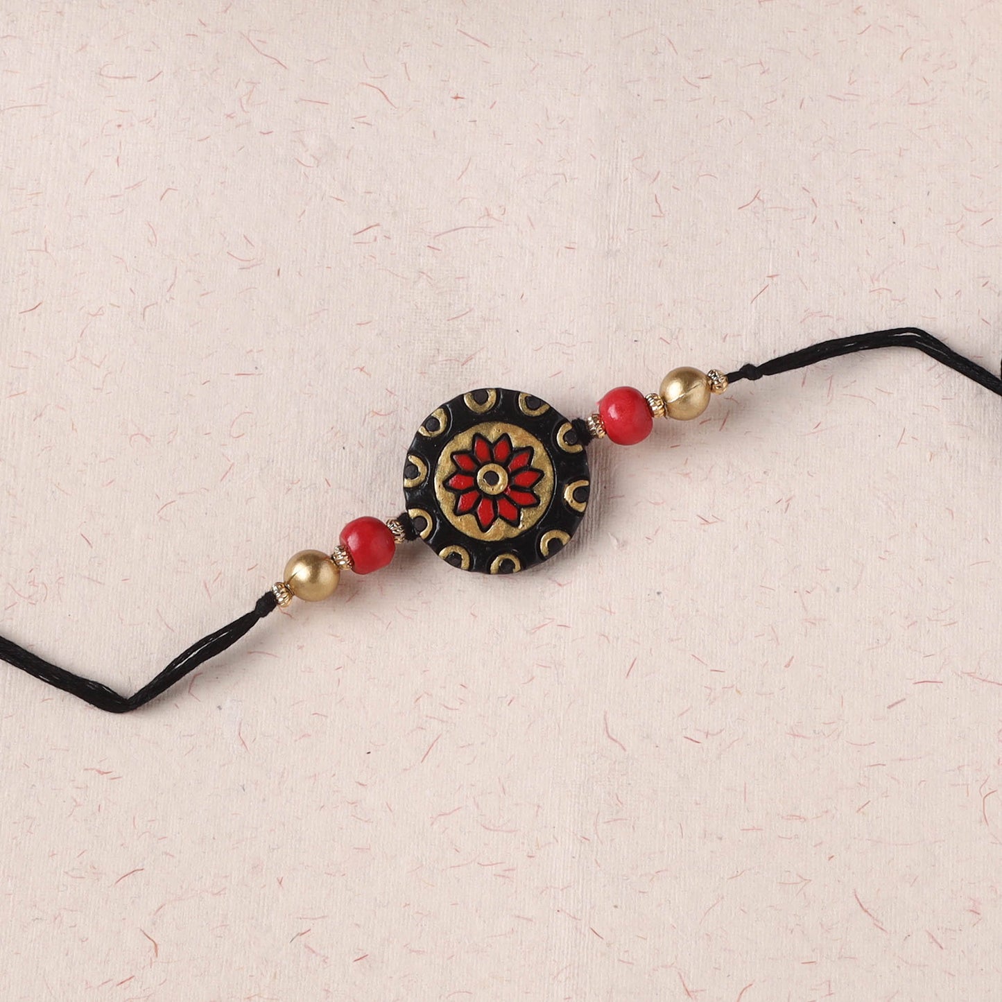 Black - Bishnupur Handpainted Terracotta Rakhi 14